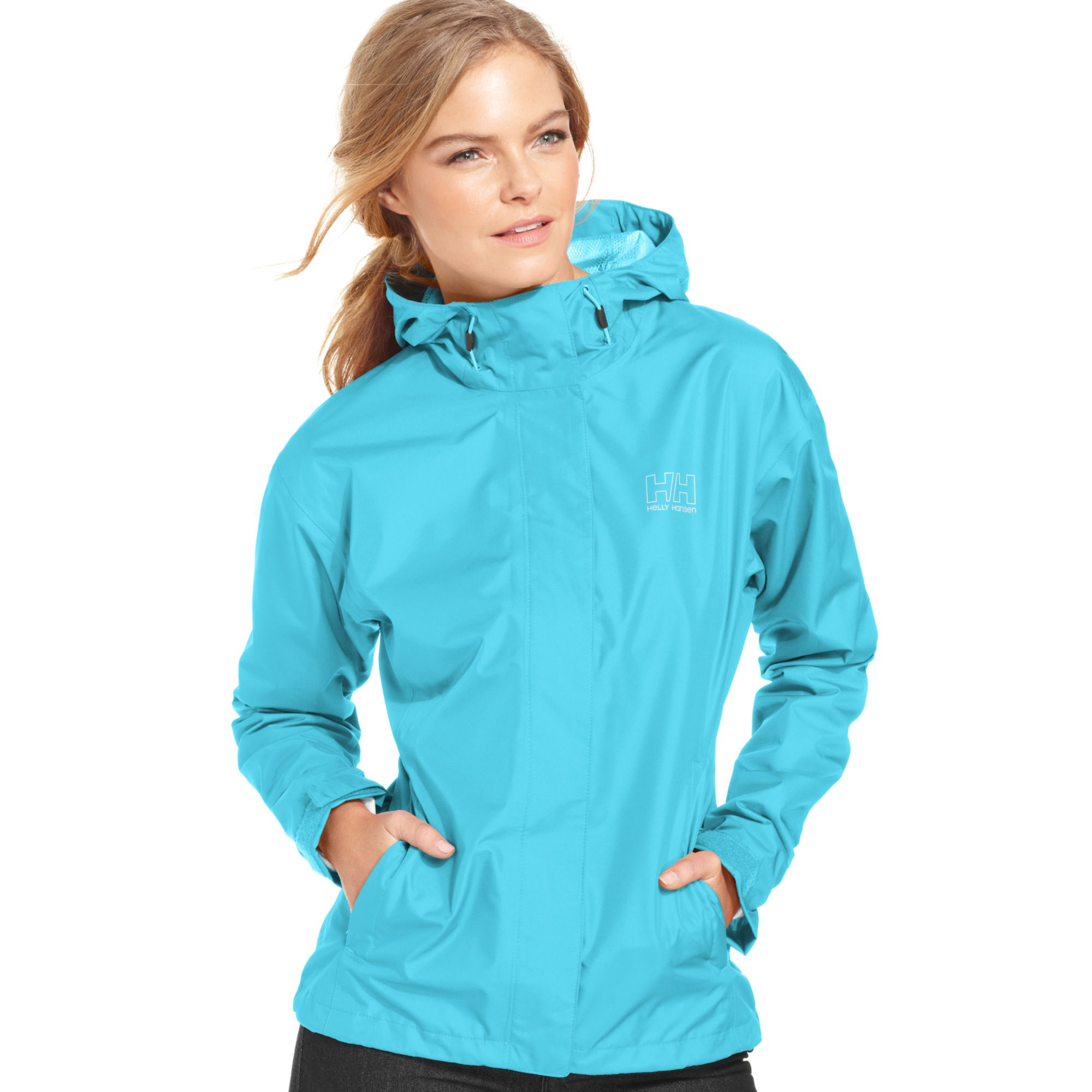 Helly hansen Seven J Hooded Rain Jacket in Blue | Lyst