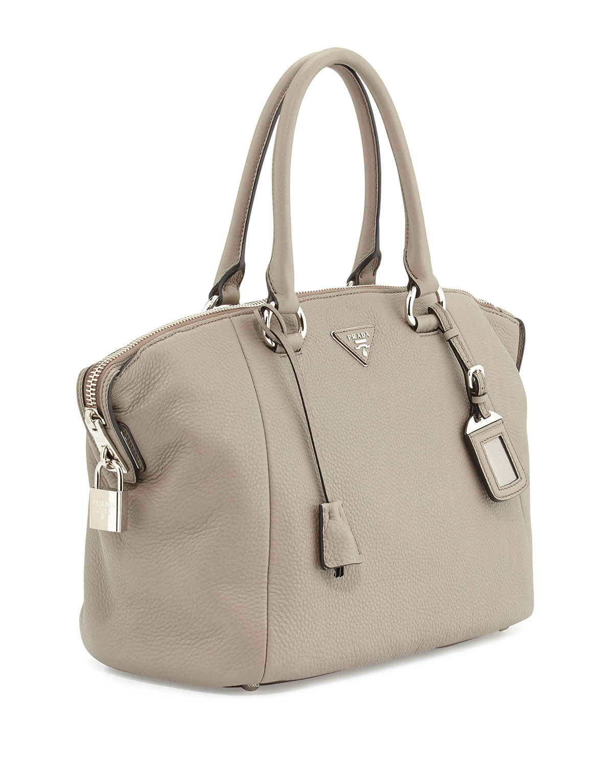 prada diaper bag replica - Prada Vitello Daino Satchel Bag in Gray (LIGHT GREY) | Lyst