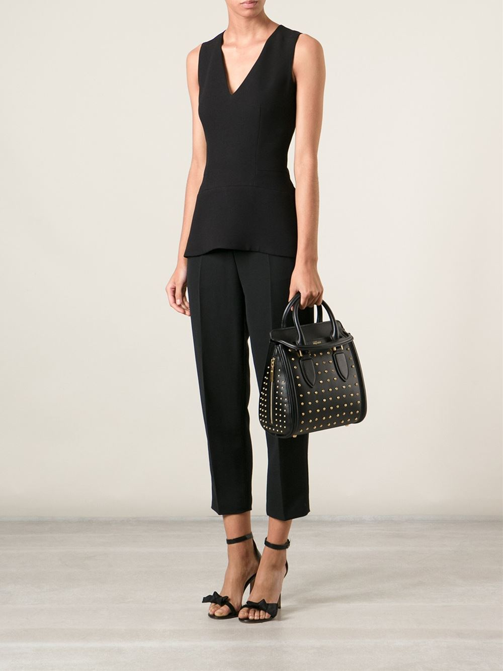 Lyst - Alexander Mcqueen Small Heroine Shoulder Bag in Black