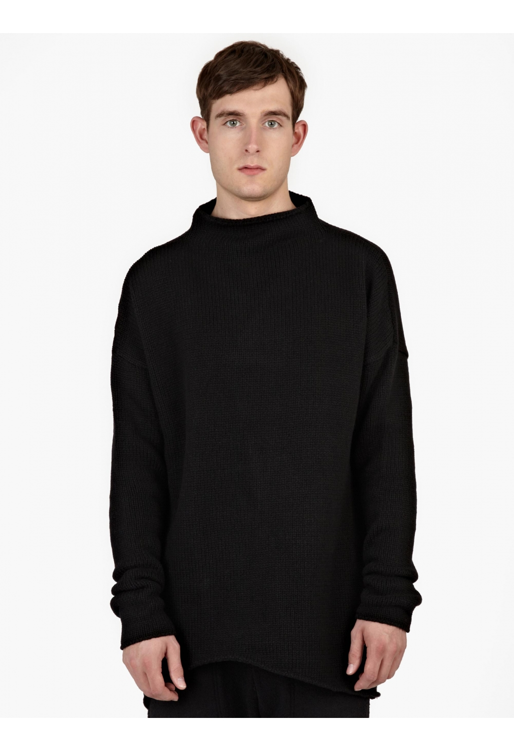 Thom krom Black Oversized Wool-blend Sweater in Black for Men | Lyst