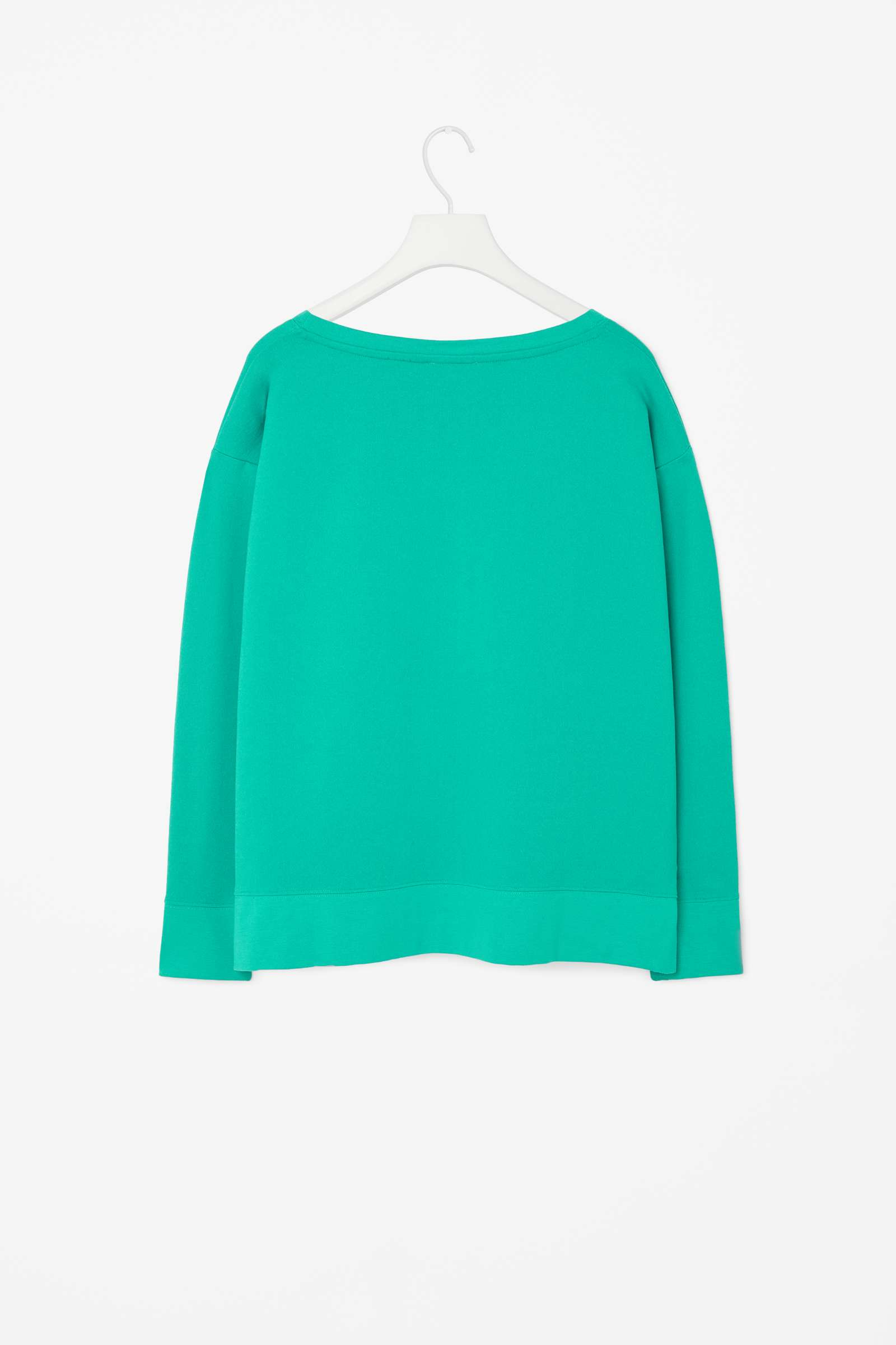 cos square hem sweatshirt in green jade lyst cos square hem sweatshirt in green jade lyst