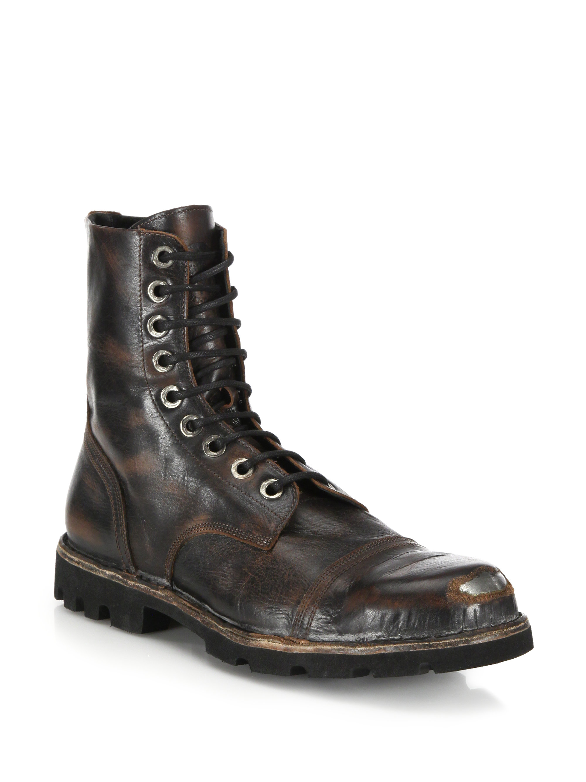 Lyst - Diesel Hardkor Steel-toe Leather Boots in Black for Men