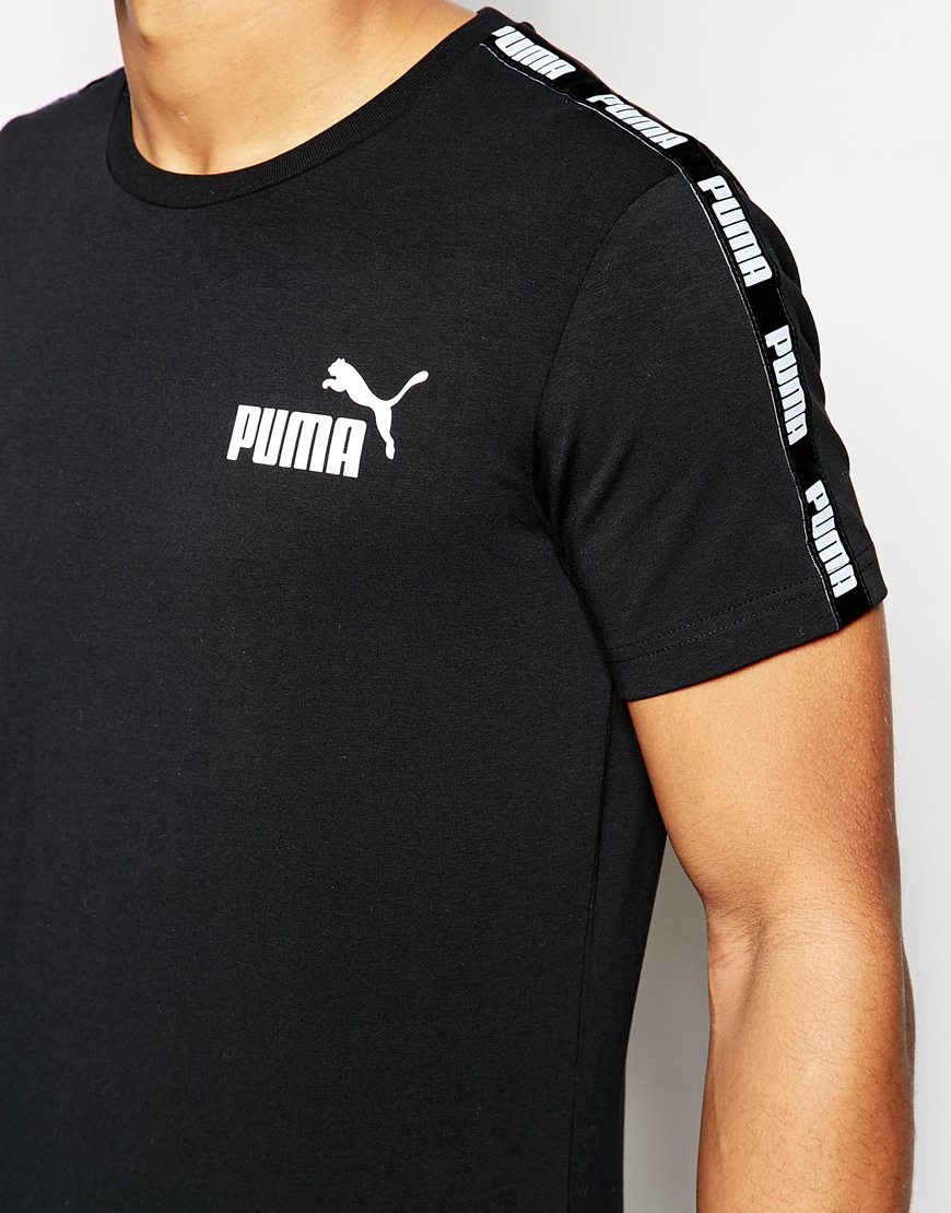 Lyst - Puma T-shirt With Taping in Black for Men