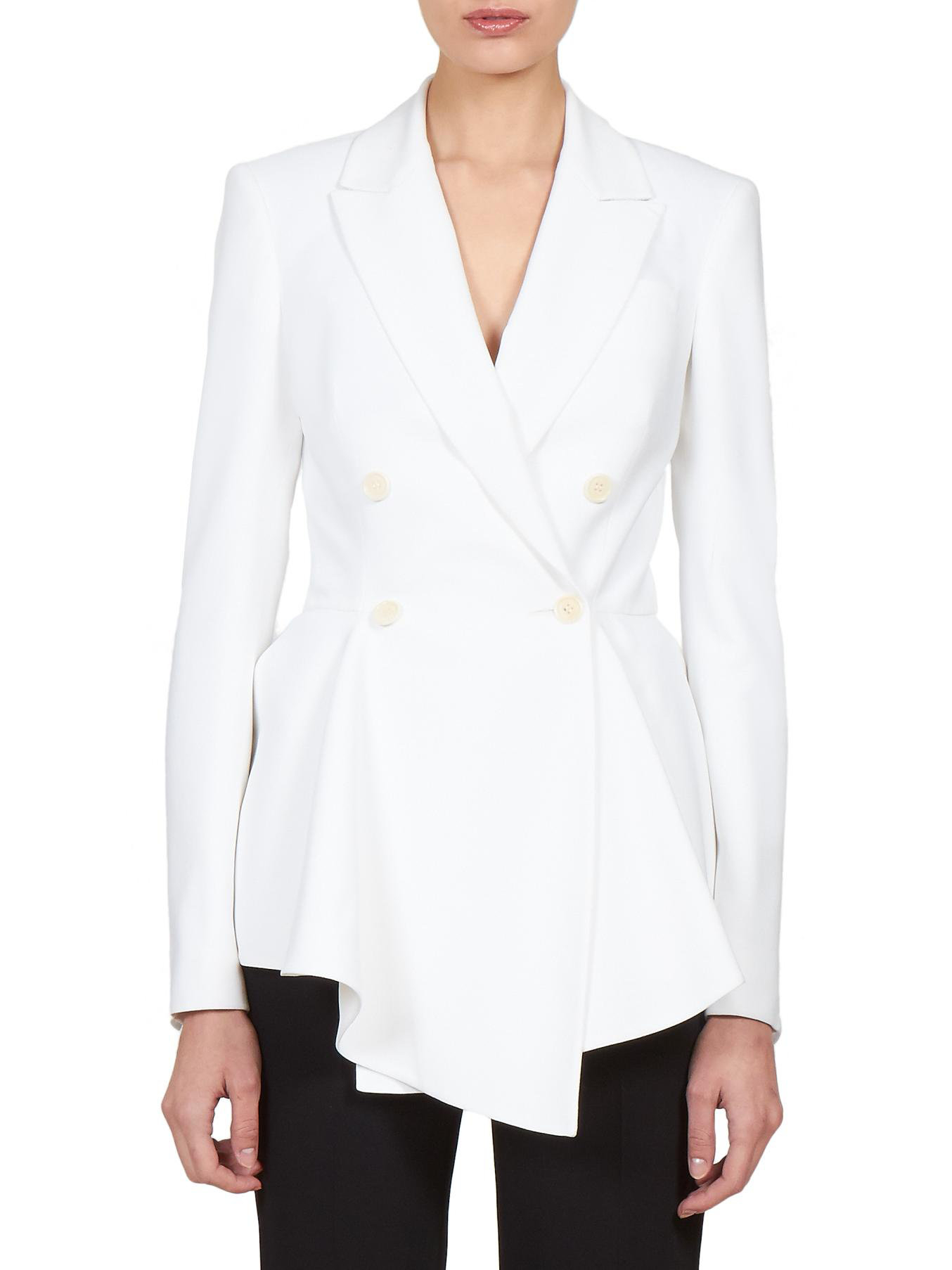 Givenchy Asymmetrical Peplum Blazer in White | Lyst