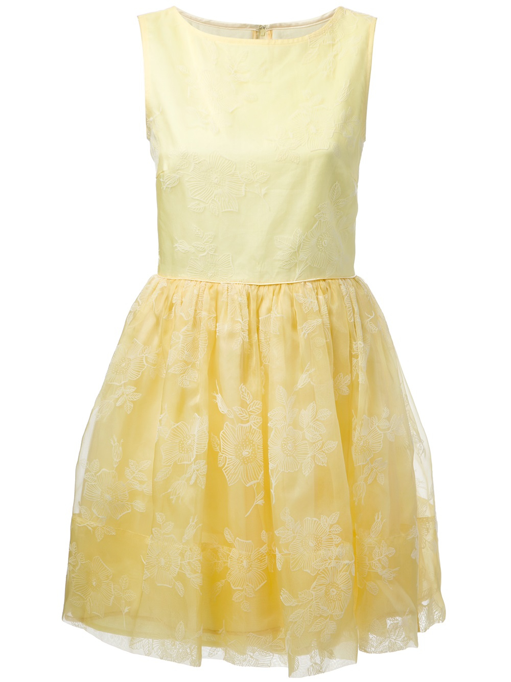Red Valentino Floral Lace Dress in Yellow (yellow & orange) | Lyst