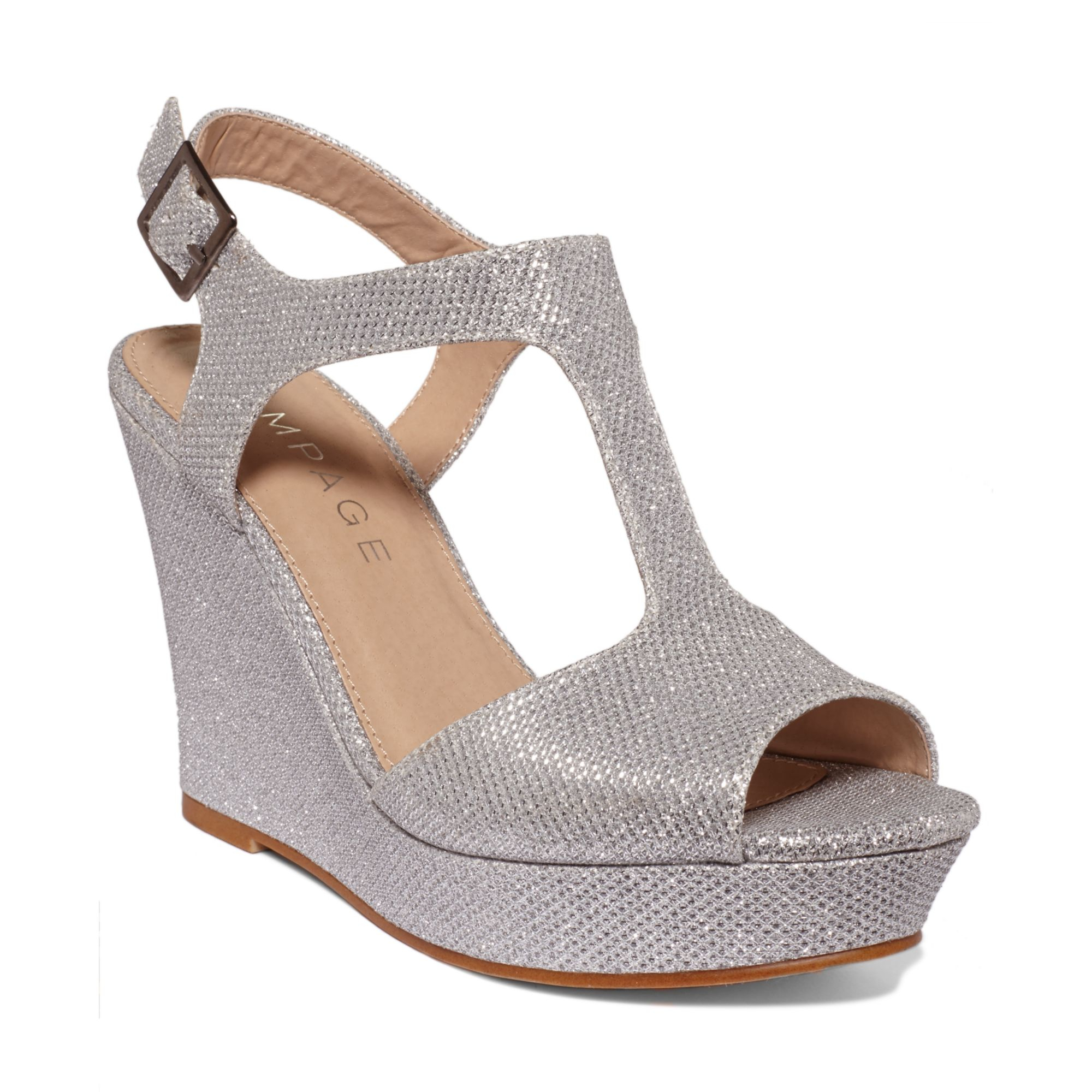 Rampage Candelas T strap Platform iWedge Sandalsi in Silver 