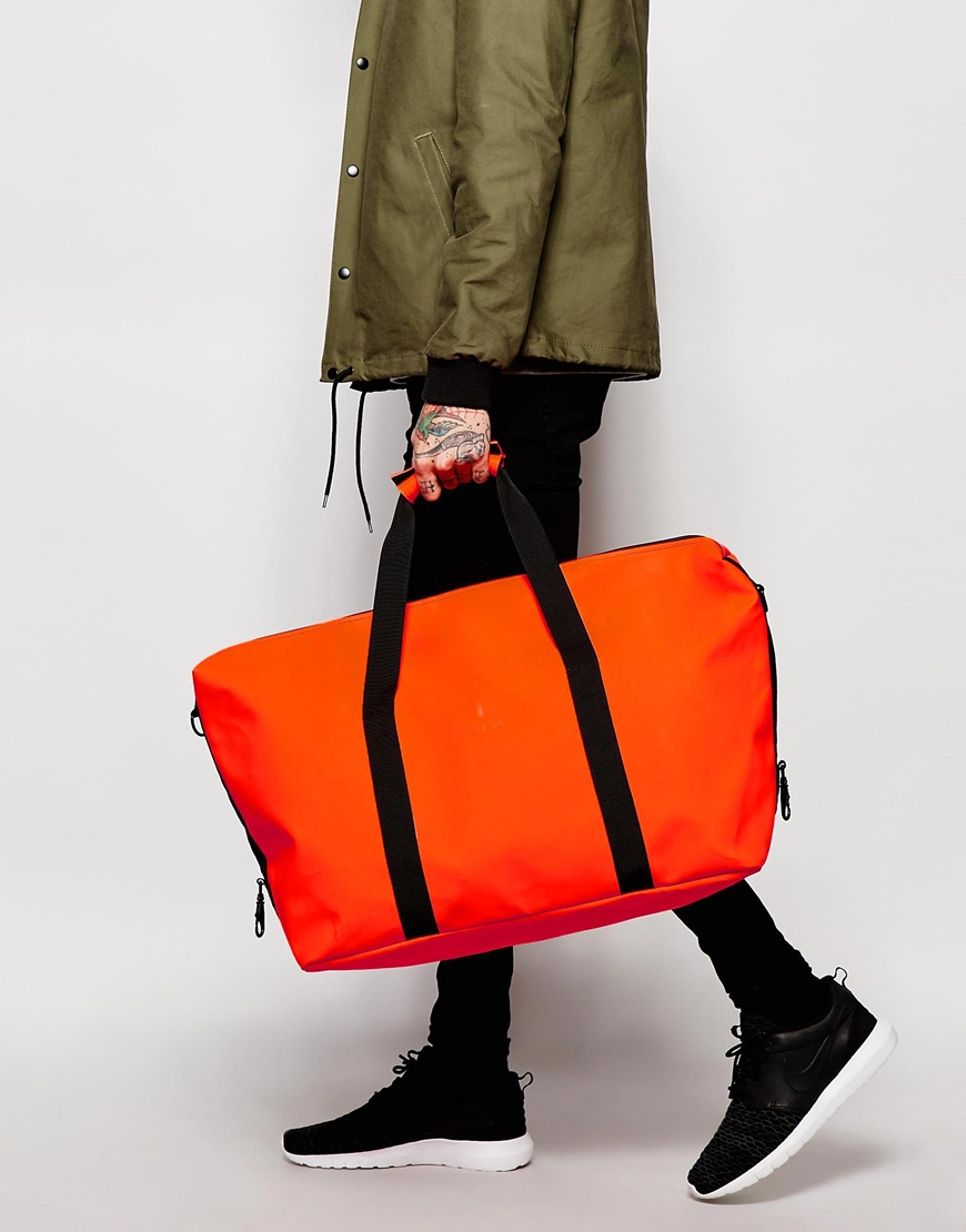 Lyst Rains Duffle Bag In Orange For Men Gallery