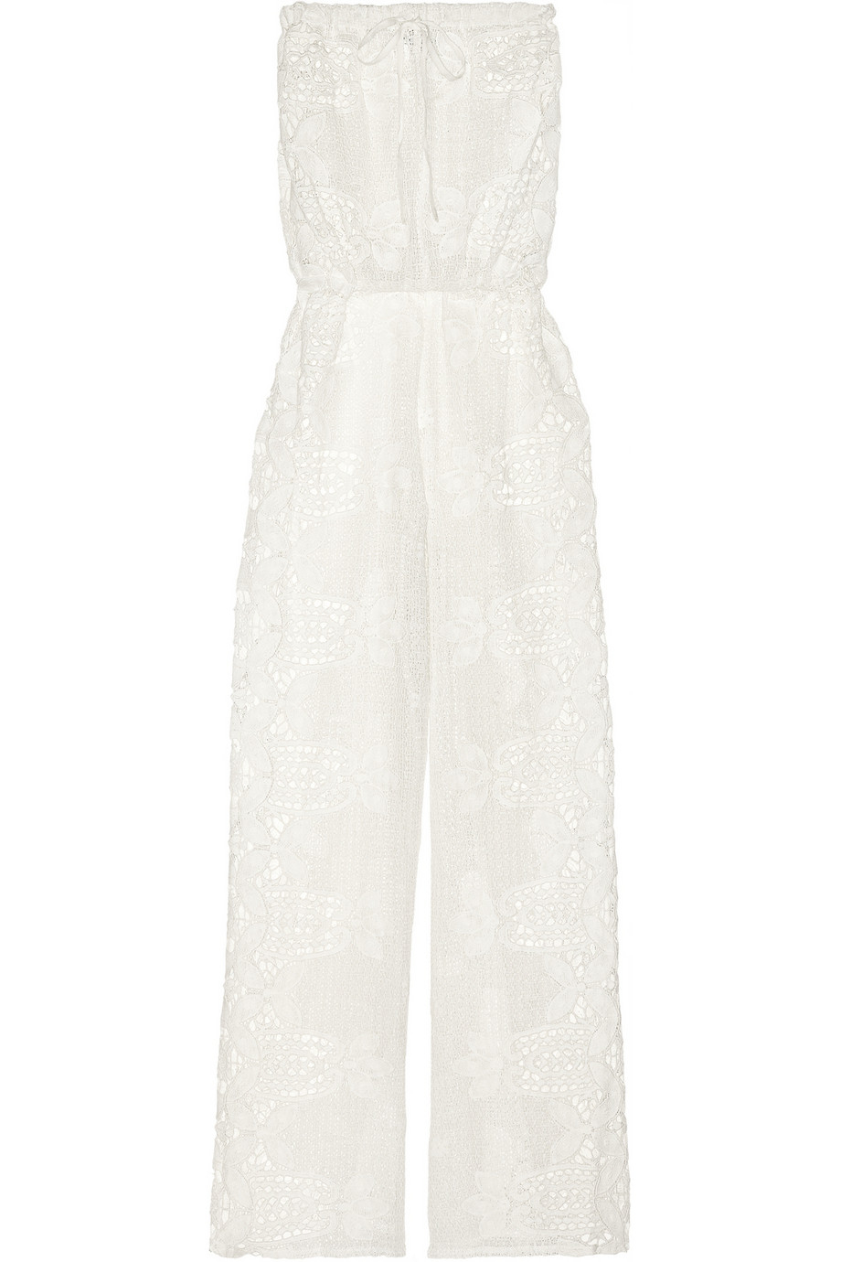 Lyst Miguelina Piper Crocheted CottonLace Jumpsuit in White