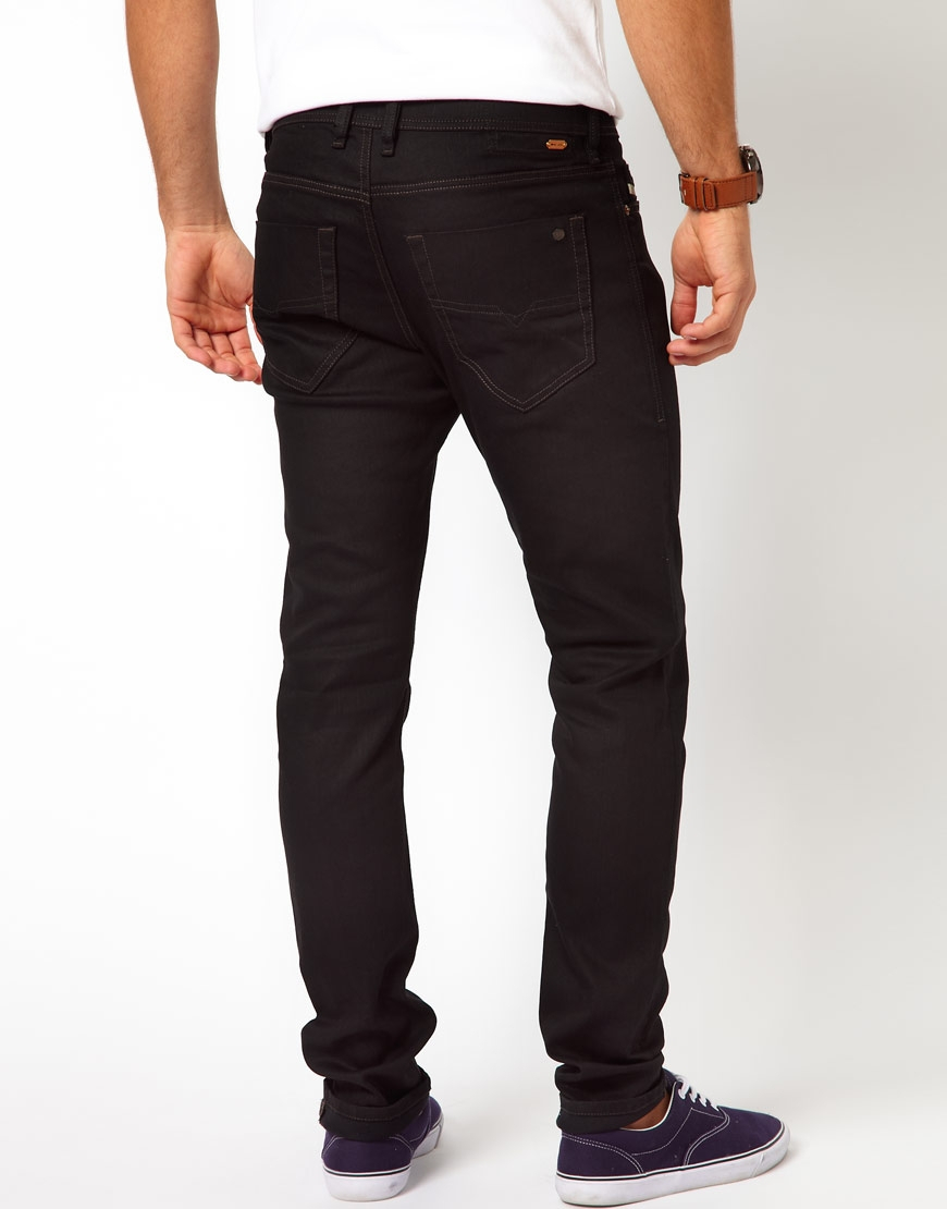 Diesel Jeans Tepphar 886z Skinny Fit Black - Black in Black for Men | Lyst