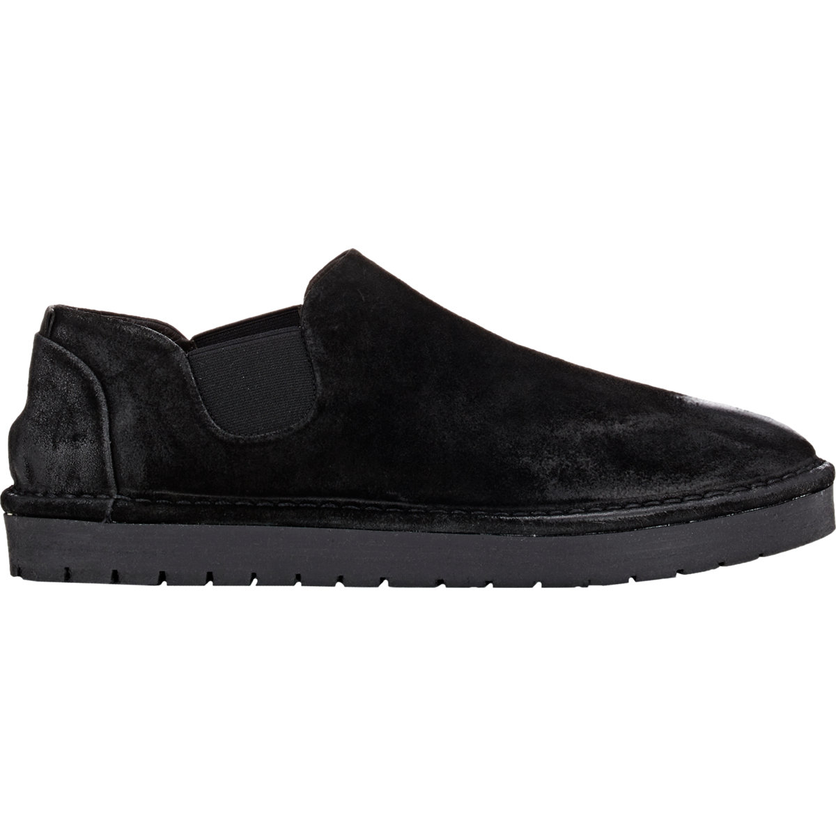 mens black suede slip on shoes