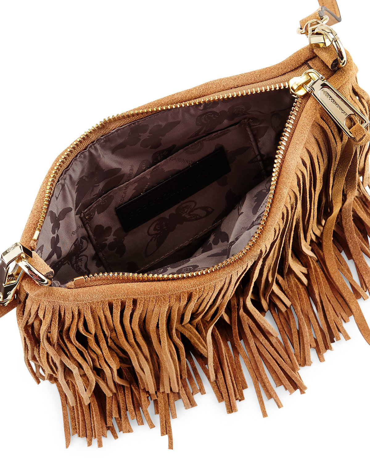 Rebecca minkoff Mini Mac Fringe Clutch Bag in Brown Lyst