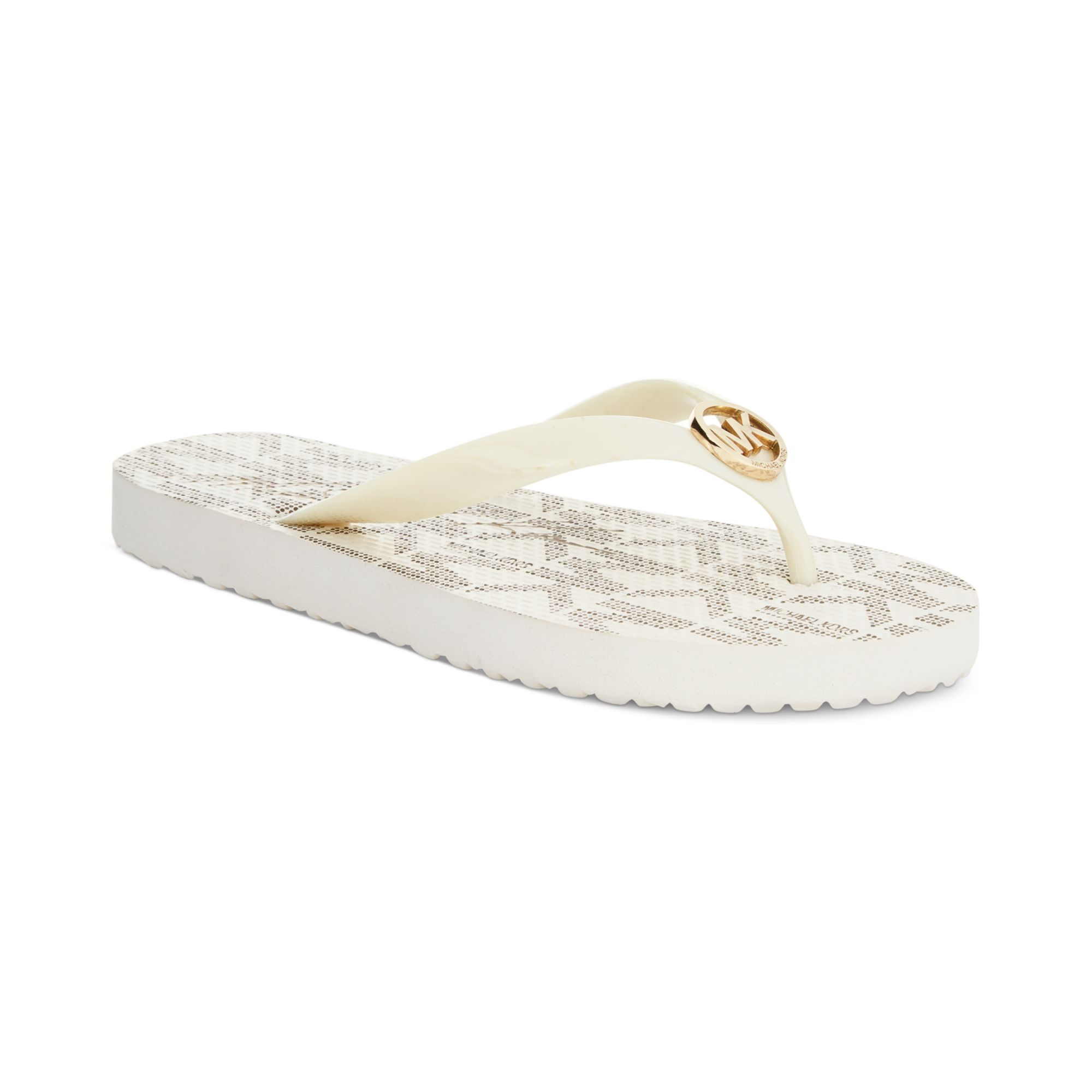 Michael kors Michael Mk Flip Flops in White (Vanilla) | Lyst