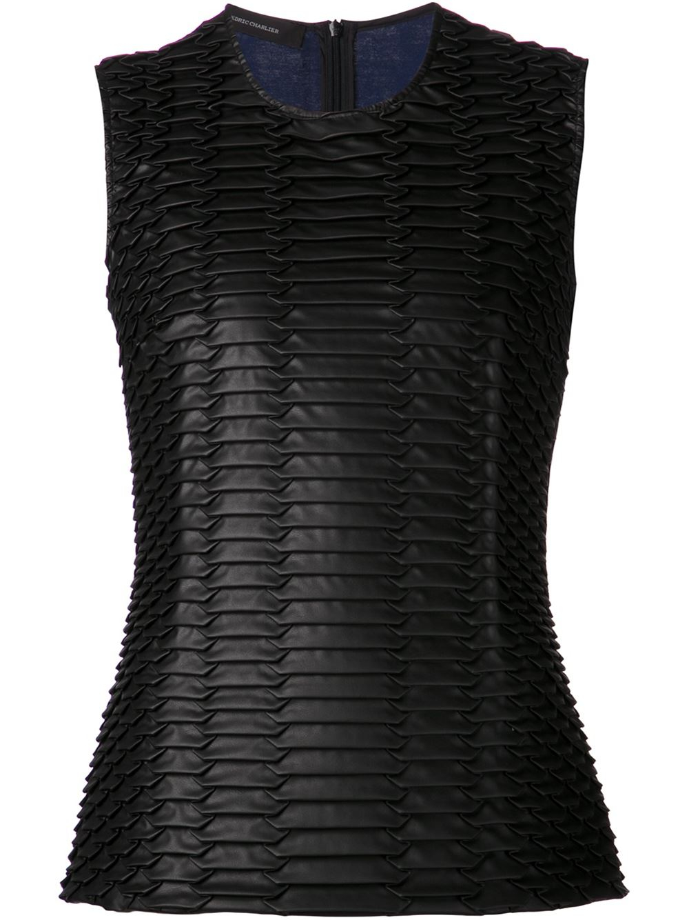 Lyst - Cedric charlier Faux Leather Tank Top in Black