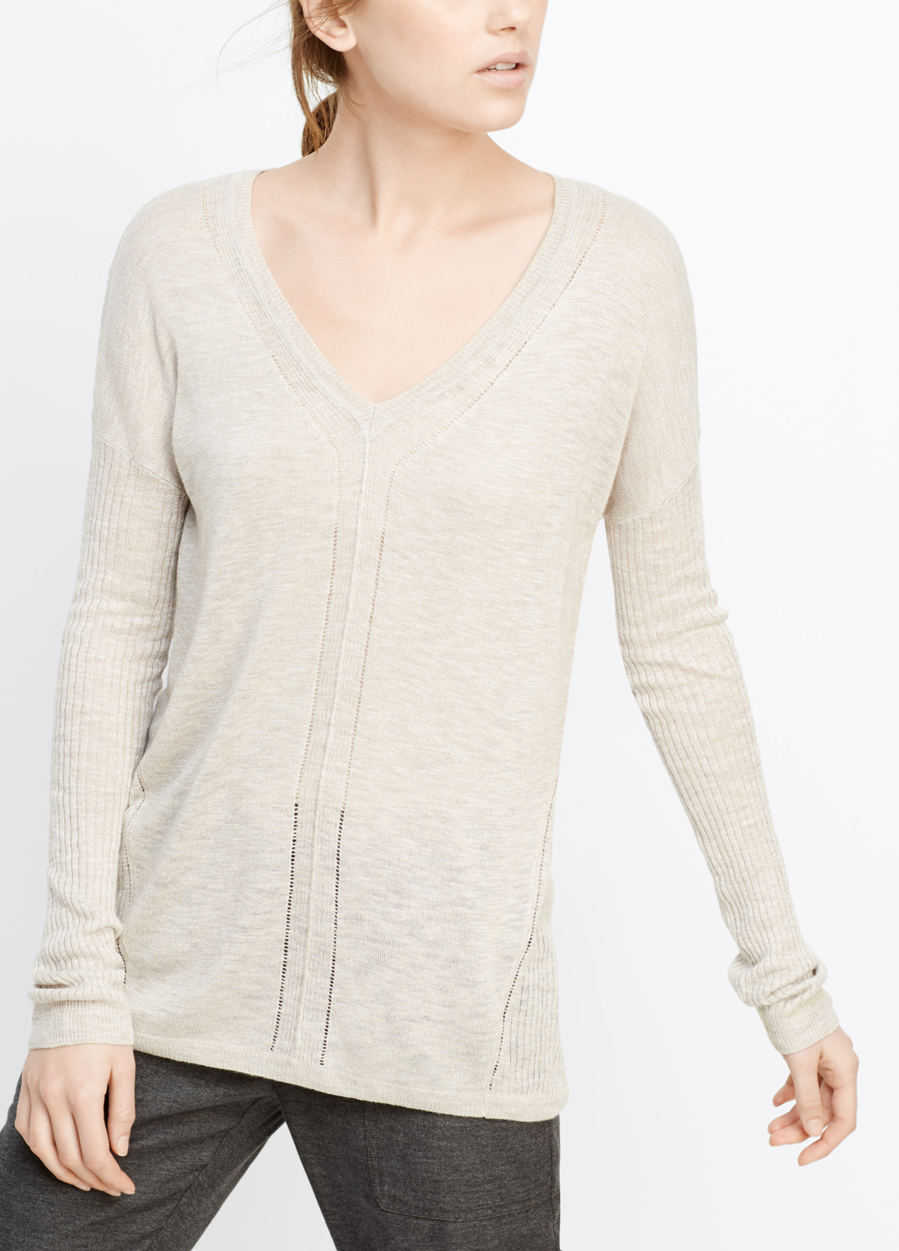 v neck linen