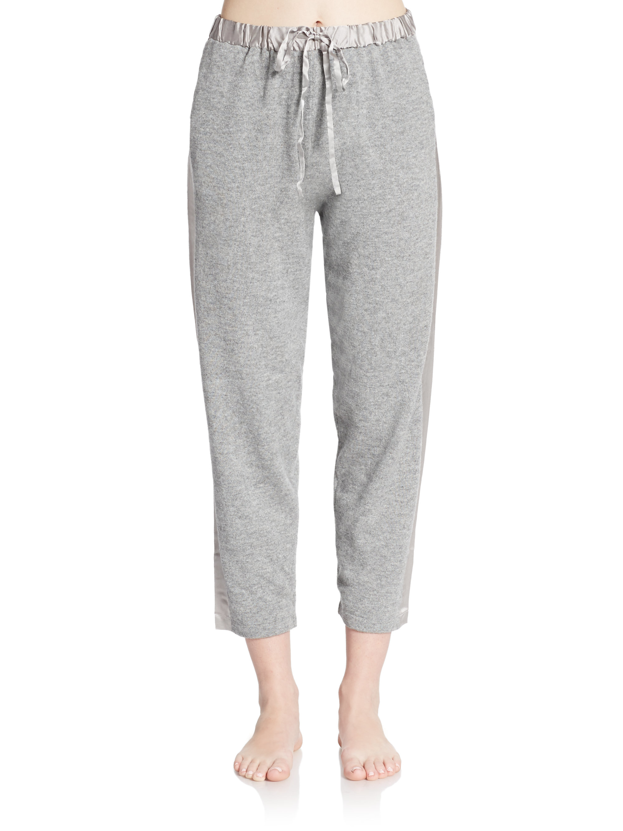 Josie natori Cashmere & Silk Sweatpants in Gray (heather grey) - Save ...