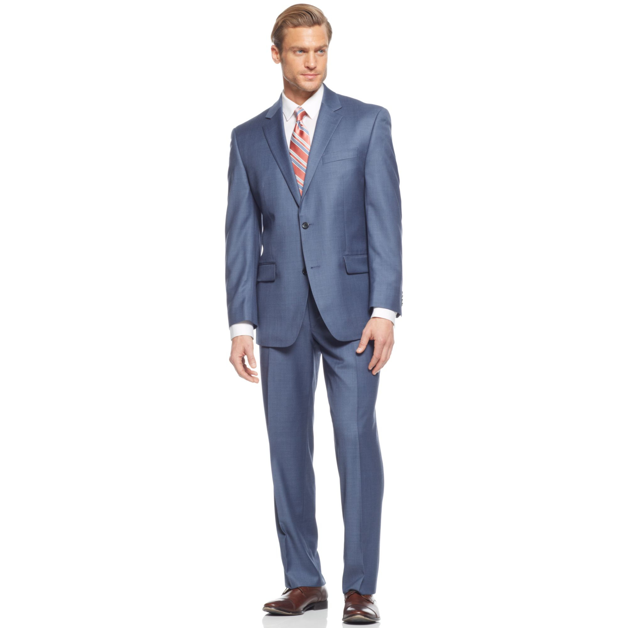 Michael Kors Michael Suit Blue Sharkskin Solid in Blue for Men - Lyst