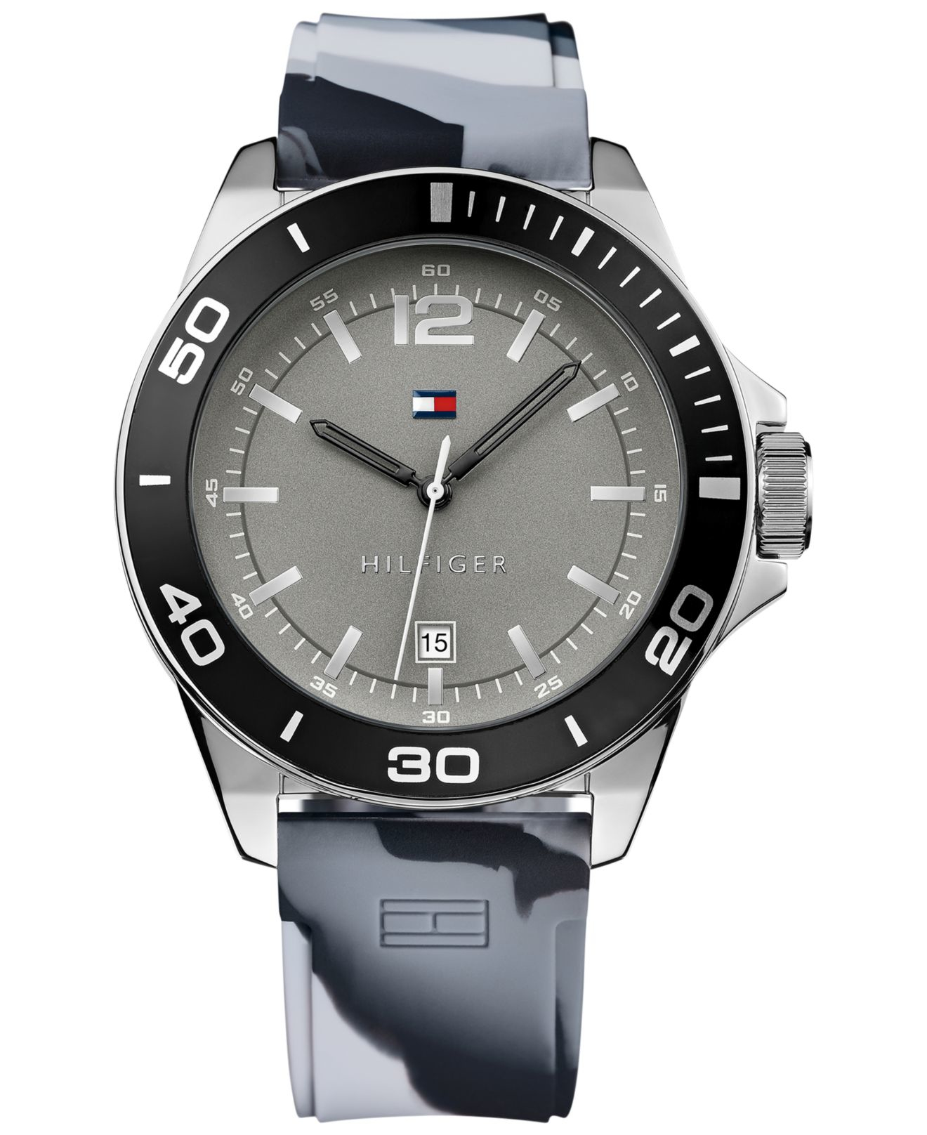 Lyst - Tommy Hilfiger Men's Gray Camouflage Silicone Strap Watch 47mm ...