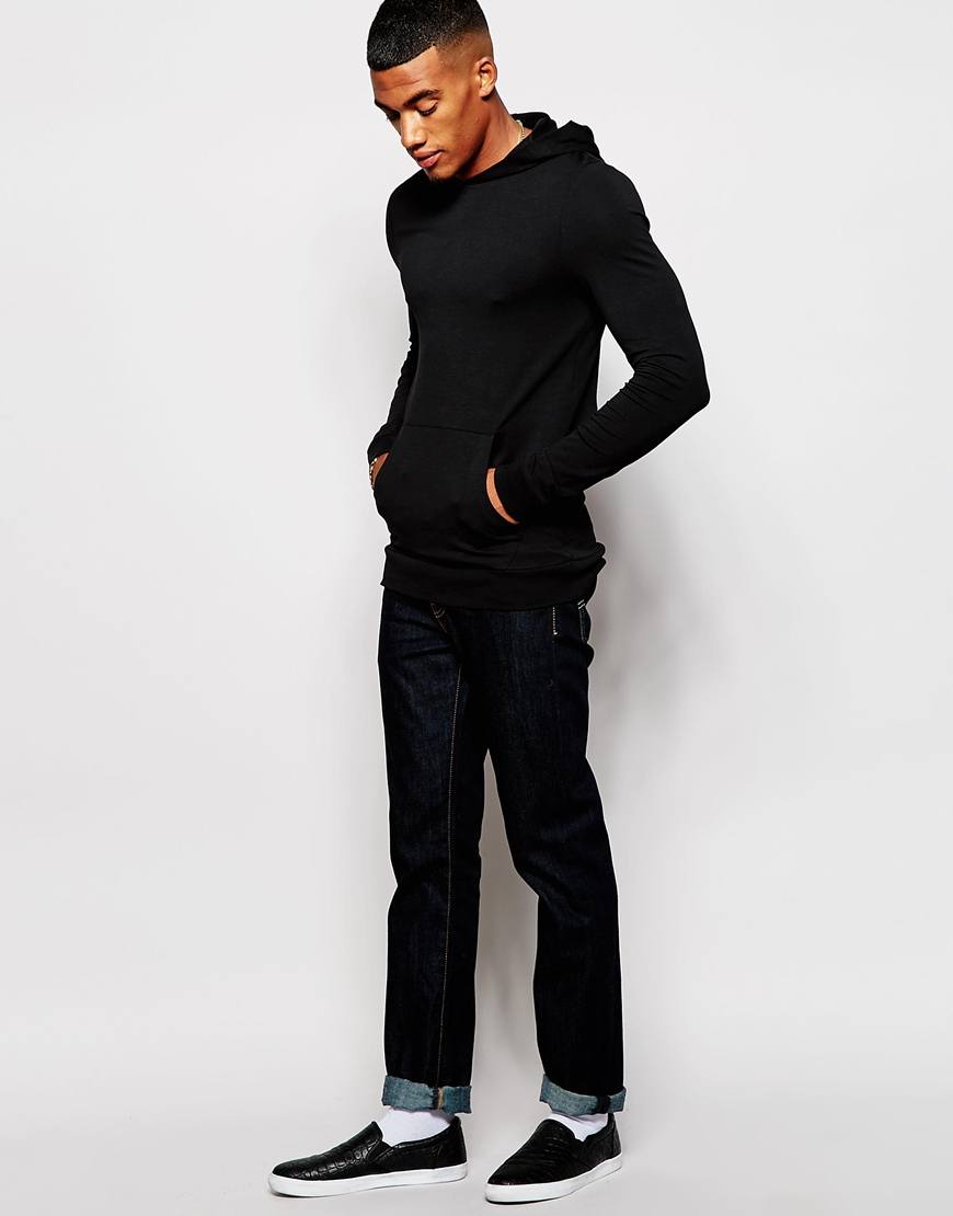 Asos Extreme Muscle Fit Hoodie In Lightweight Stretch Jersey in Black ...