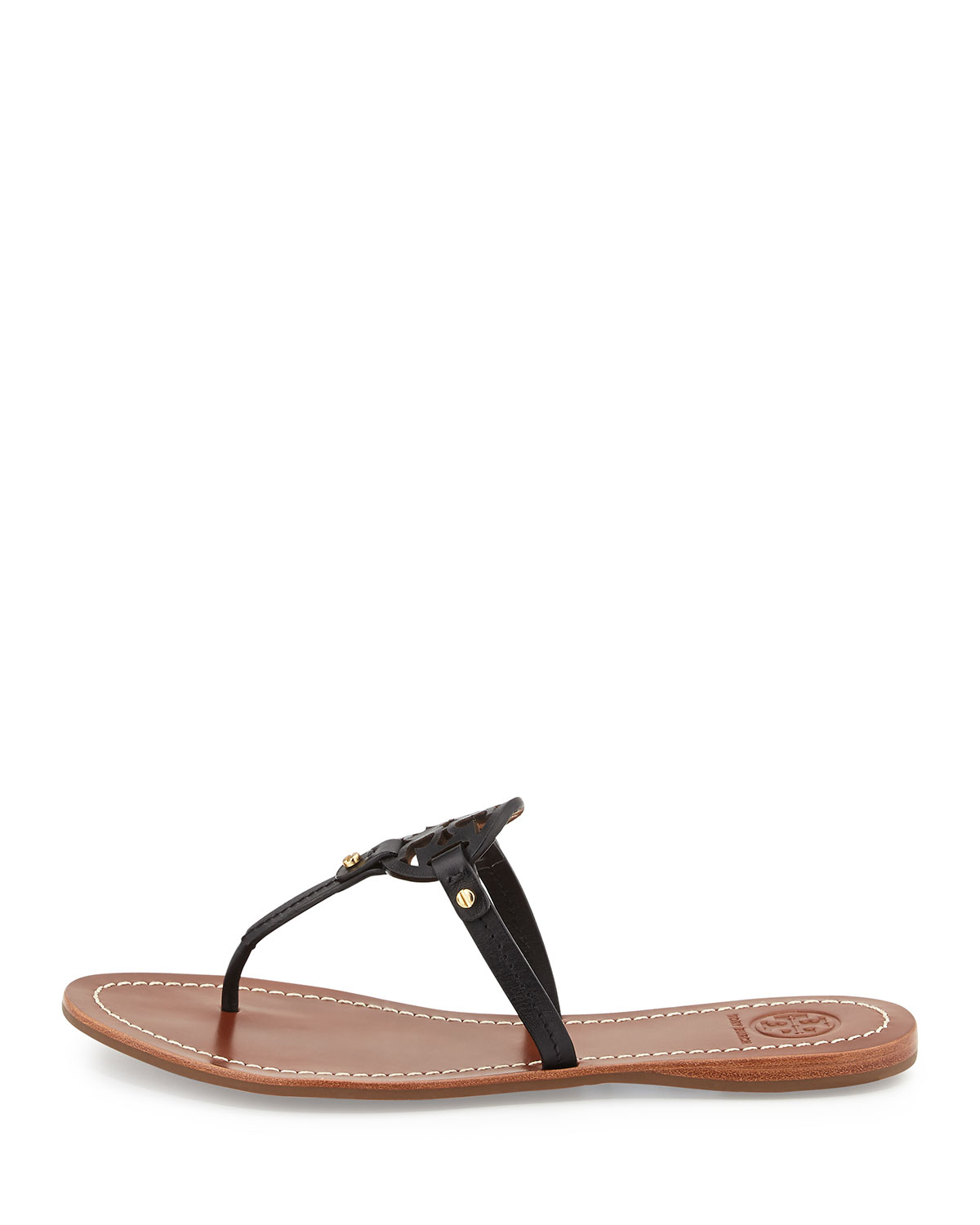 Lyst - Tory burch Mini Miller Leather Flat Thong Sandal in White