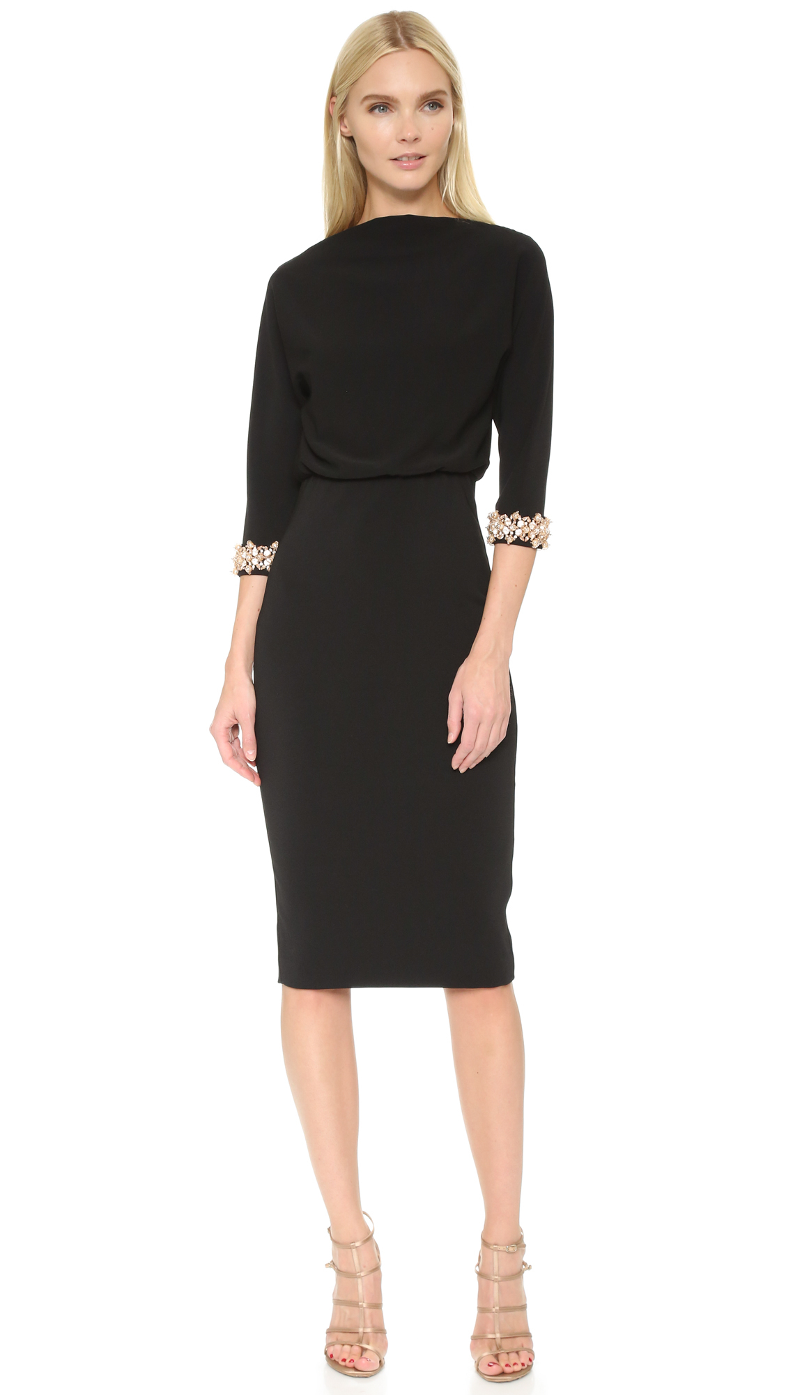 Lyst Badgley Mischka Beaded Cuff Dress In Black Gallery