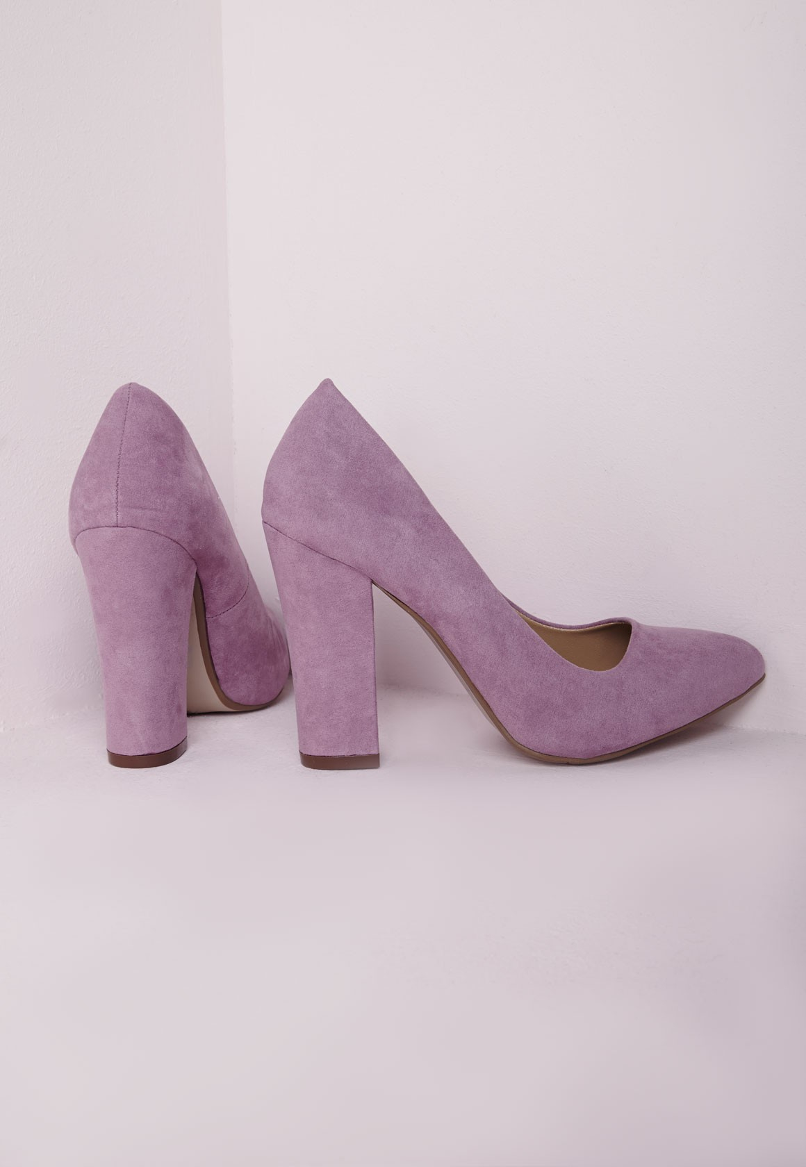 lilac block heel shoes