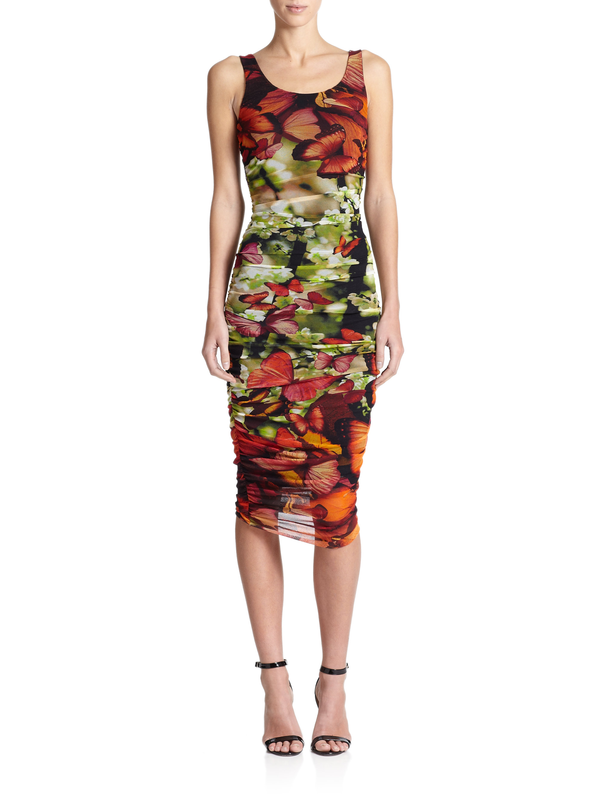Lyst - Jean Paul Gaultier Digital-Print Ruched Dress