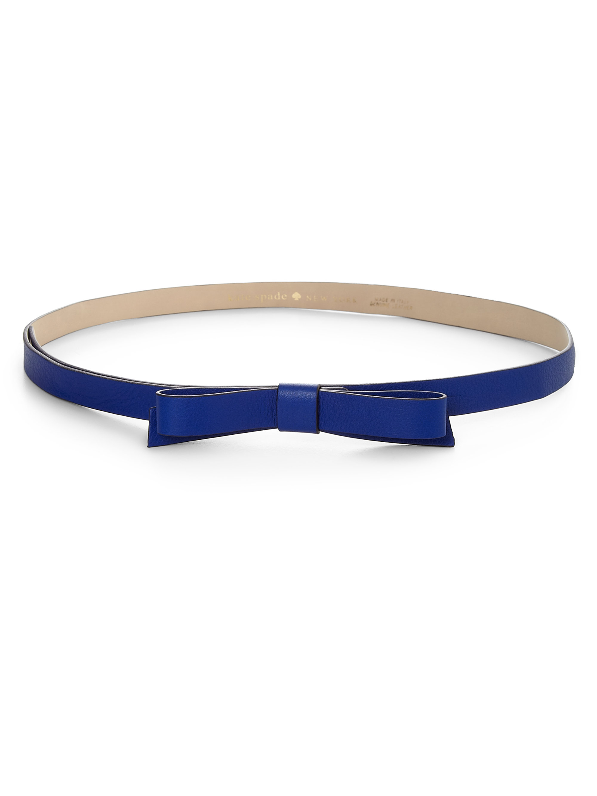 Lyst - Kate spade new york Bow Leather Belt in Blue