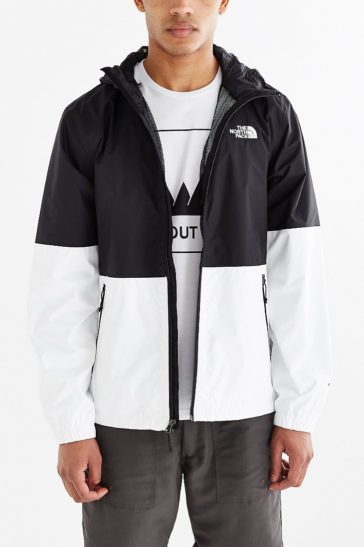 black and white mens north face jacket
