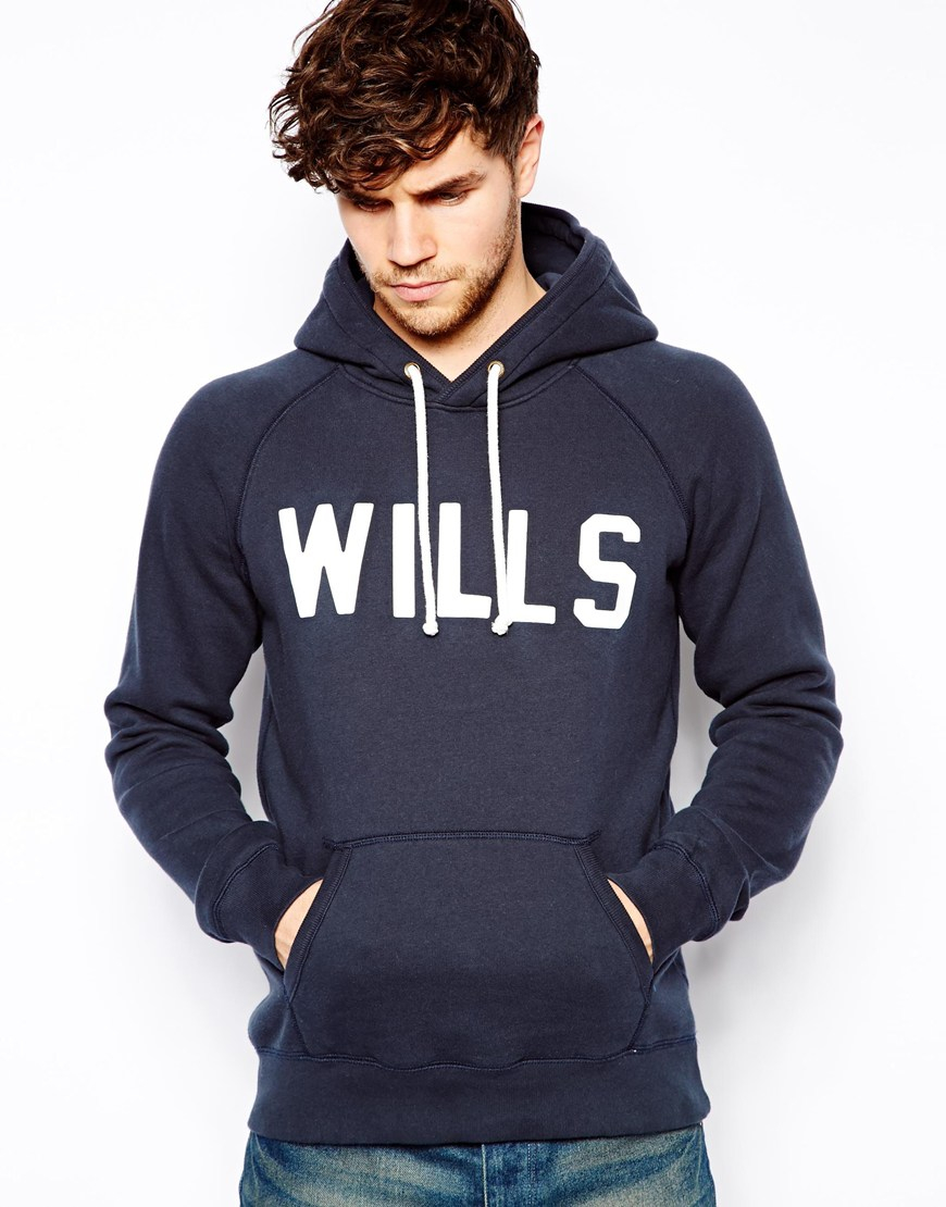 Jack Wills Hoody with Wills Cracked Print in Blue for Men (Navyblue) | Lyst