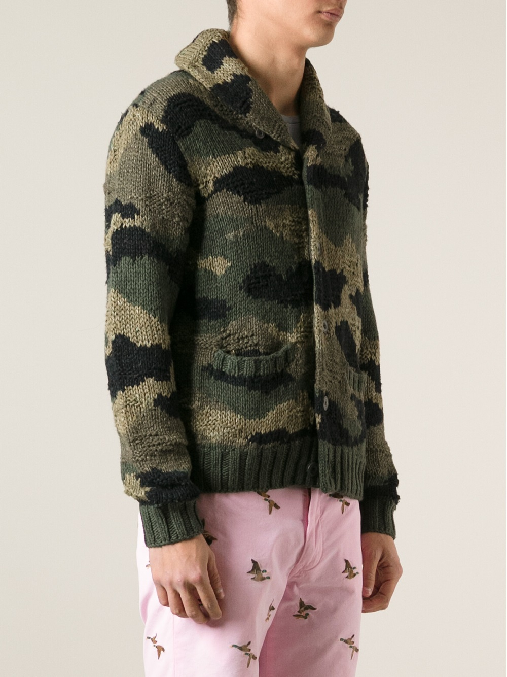 Lyst - Polo Ralph Lauren Camouflage Knit Cardigan in Green for Men