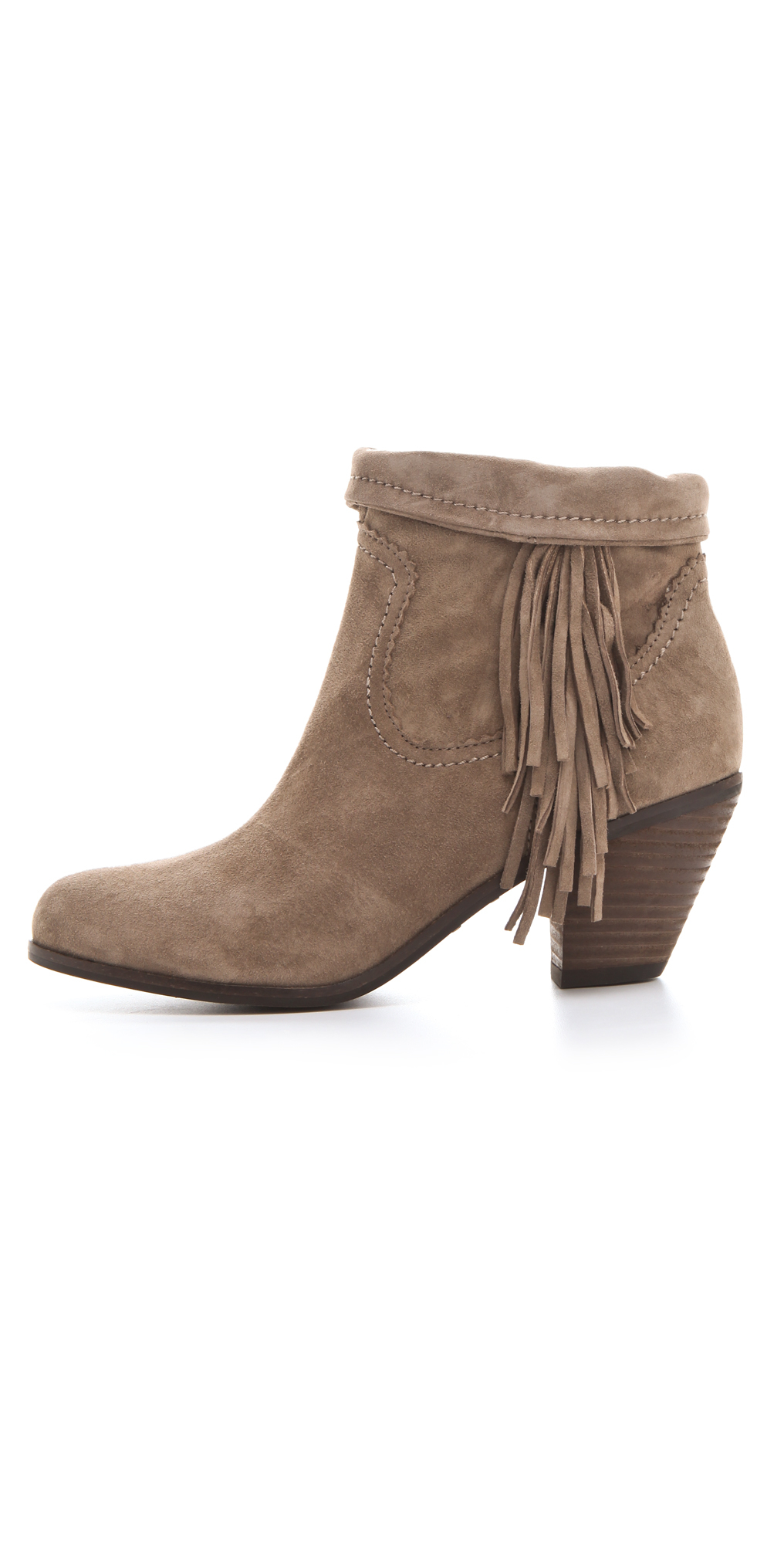 Lyst - Sam Edelman Louie Fringe Booties - Tan in Natural