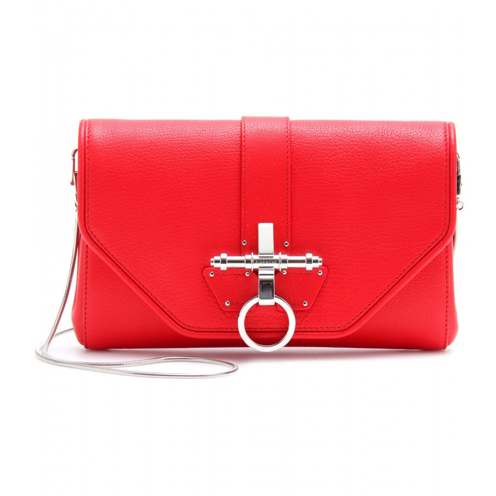 Givenchy Obsedia Evening Leather Clutch in Red | Lyst