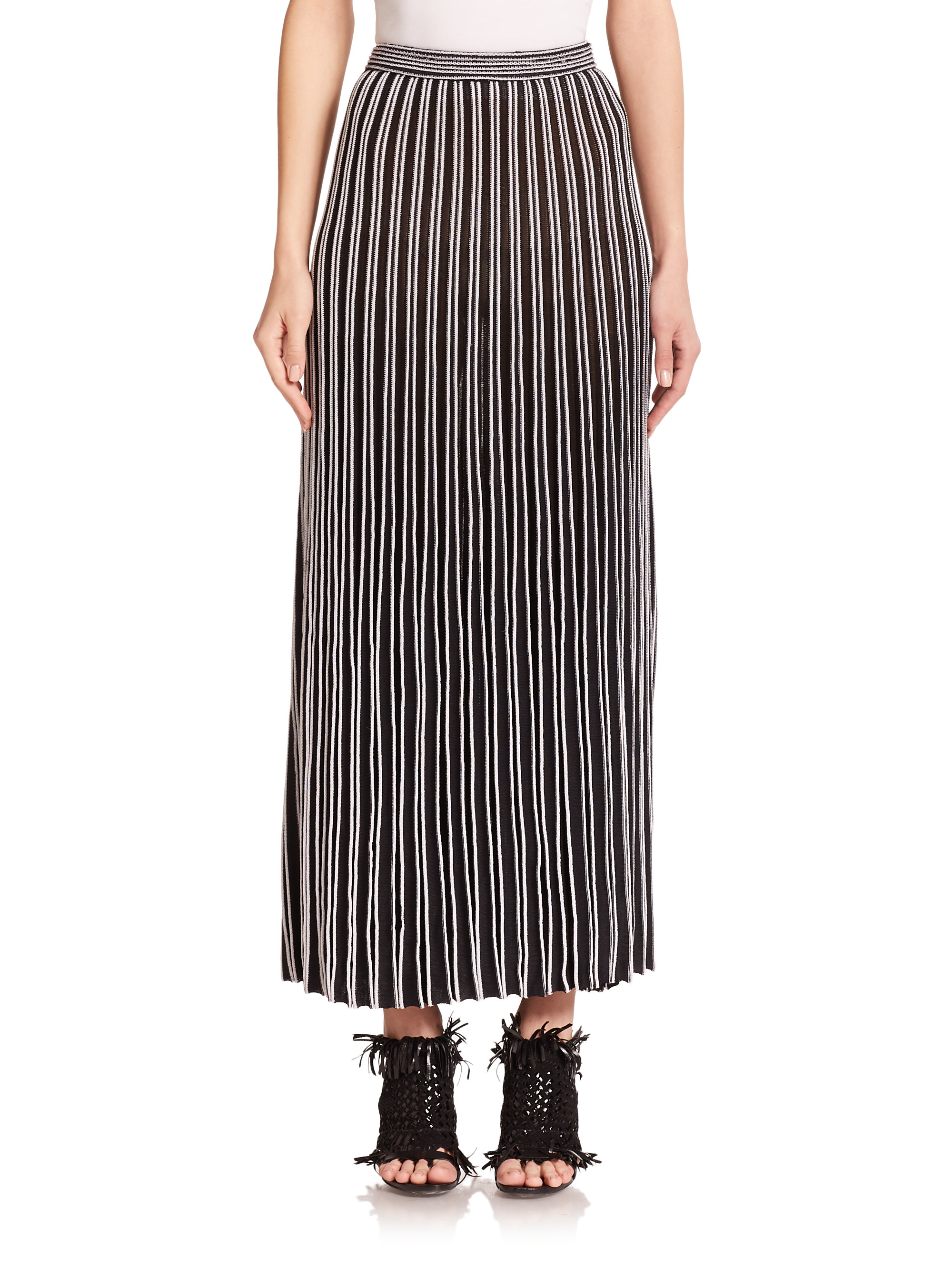 Lyst Proenza Schouler Pleated Knit Skirt in Black