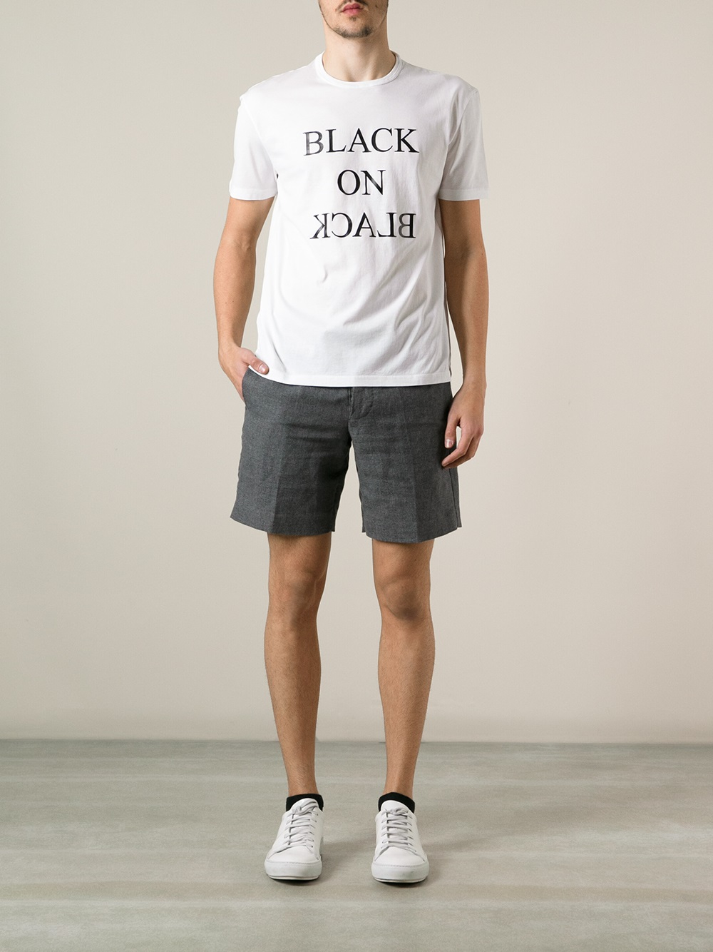Neil barrett Black On Black Tshirt in White for Men | Lyst