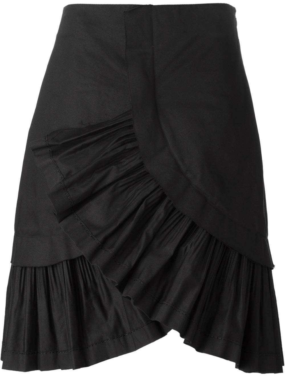 Marni Frill Skirt in Black | Lyst
