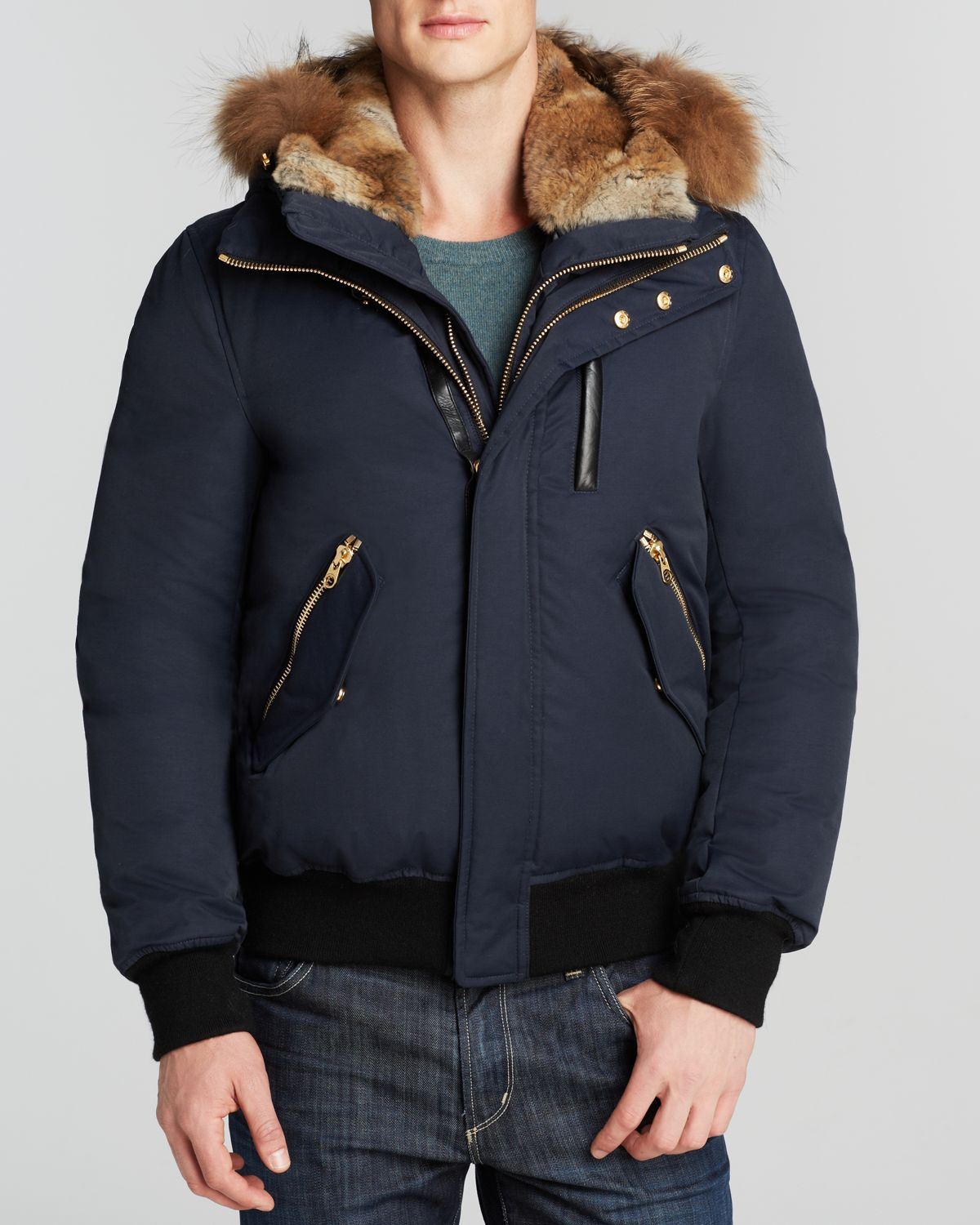 Lyst - Mackage Dixon Peach Lux Jacket With Fur in Blue for Men