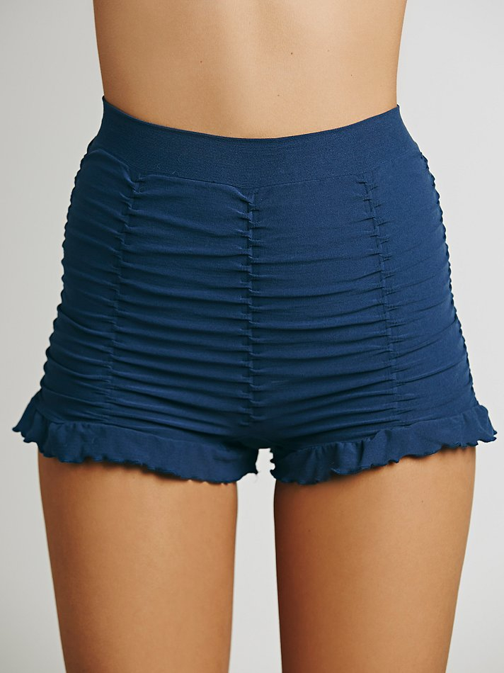 Lyst - Free People Ruched Seamless Shorts in Blue