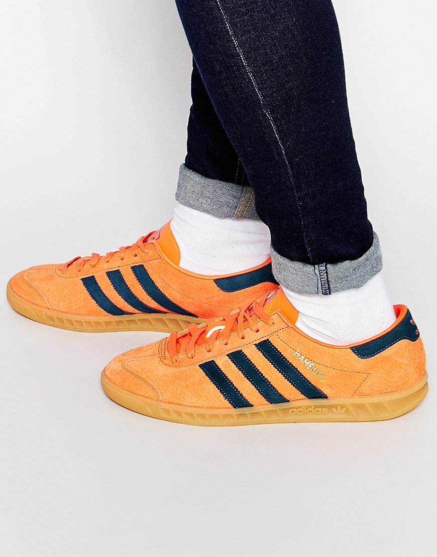 Lyst - Adidas originals Hamburg Trainers S74837 in Orange for Men