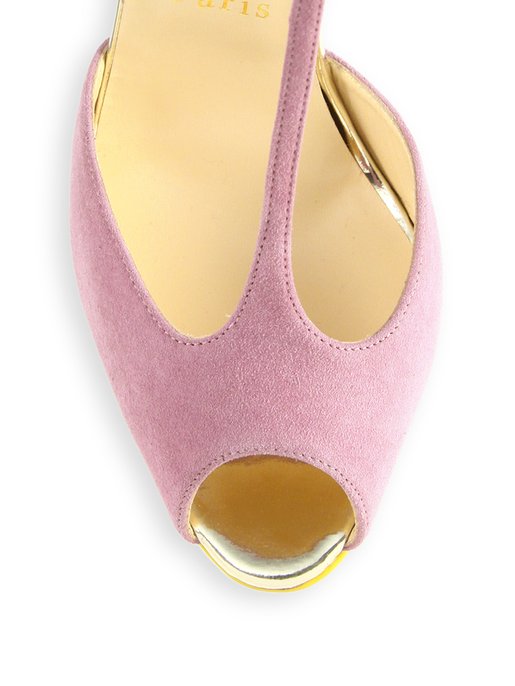 Christian louboutin Nenecheritza Colorblock Suede Glitter-heel ...  