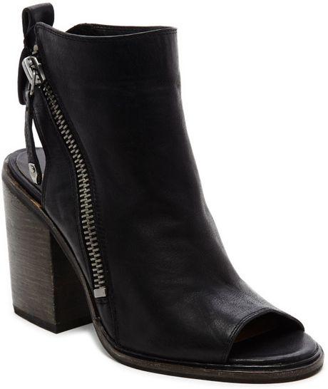 stacked heel booties