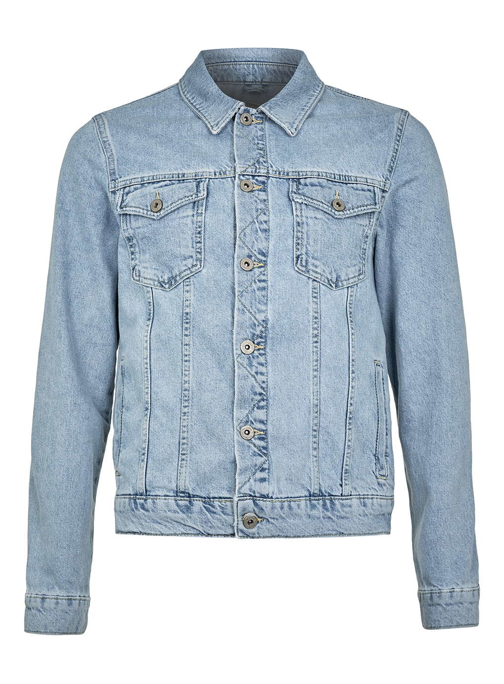 Topman Light Wash Denim Jacket in Blue for Men Lyst