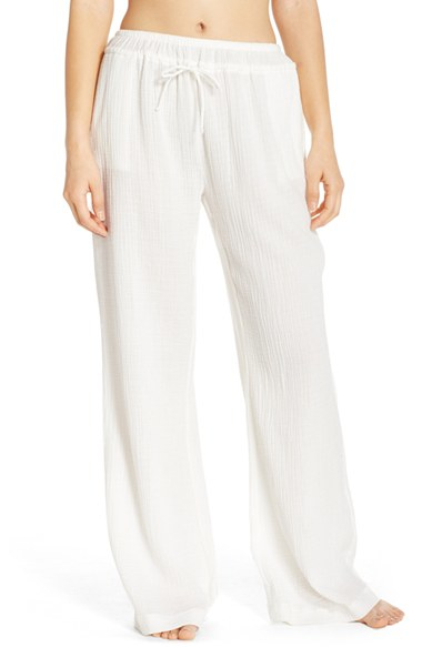 Skin 'olivia' Cotton Gauze Pants in White | Lyst