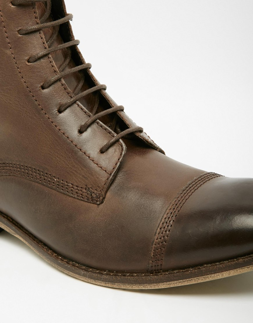 men's lace up cap toe boots