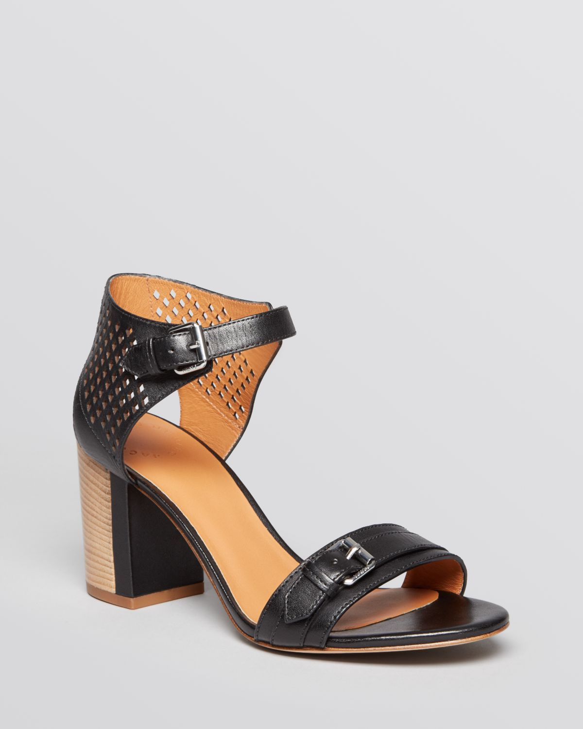 Marc By Marc Jacobs Block Heel Ankle Strap Sandals in Black | Lyst