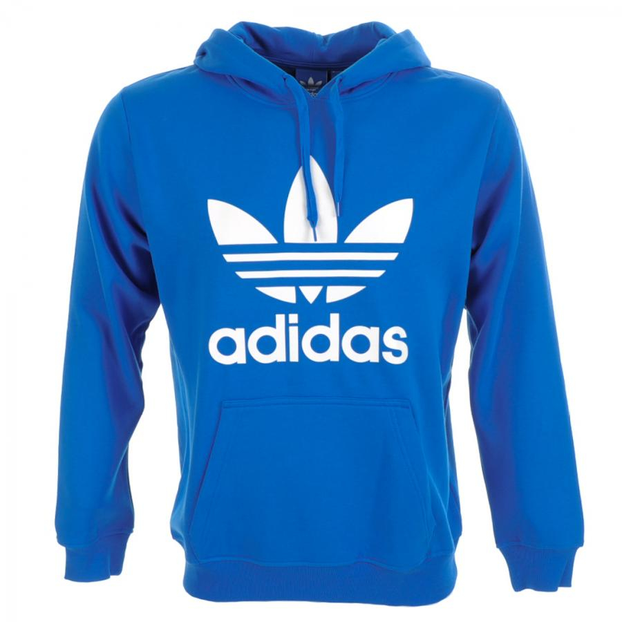 Lyst - Adidas Originals Trefoil Hooded Jumper in Blue for Men