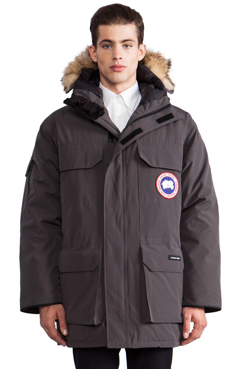 Canada goose Expedition Coyote Fur Trim Parka in Gray for Men | Lyst