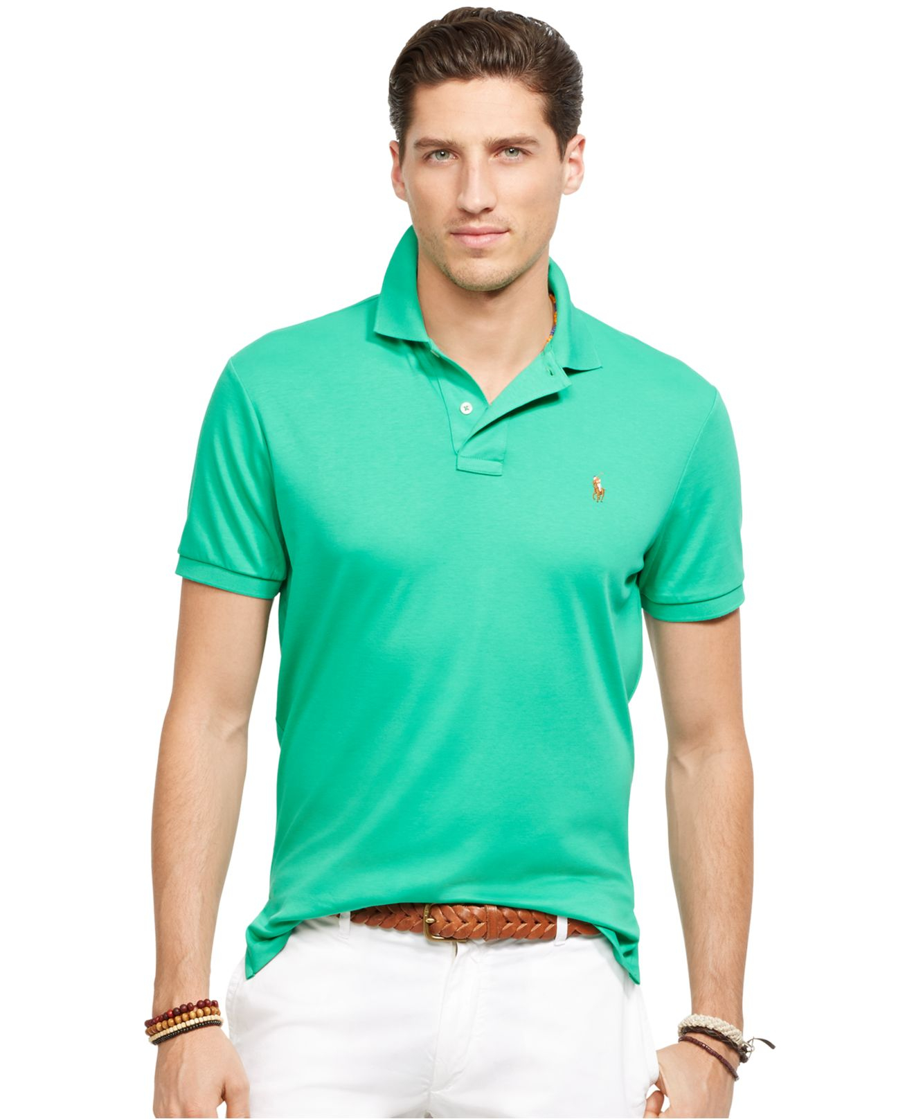 Polo ralph lauren Pima Soft-Touch Polo Shirt in Green for Men | Lyst