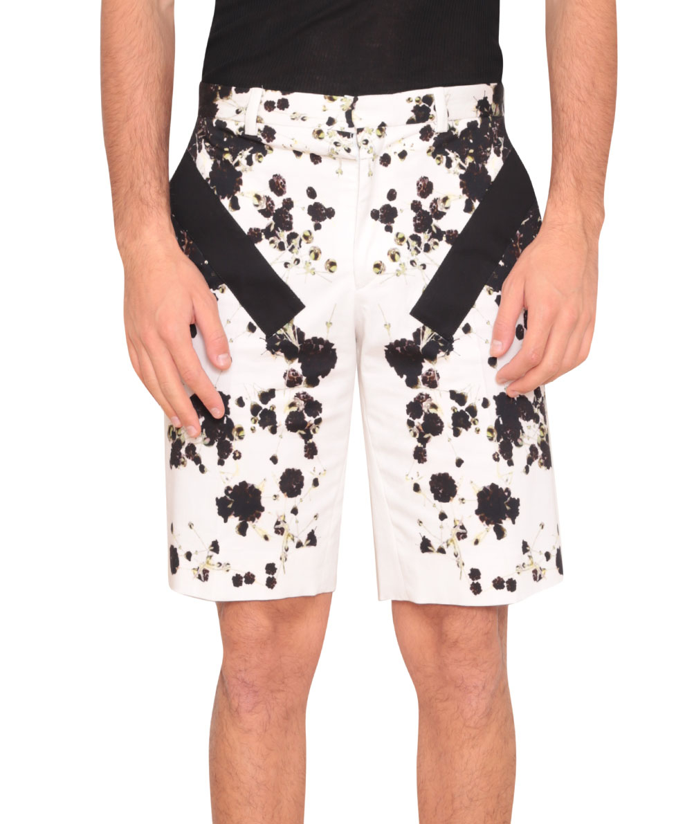 Lyst - Givenchy Cotton Bermuda Shorts With Floral Print in White for Men