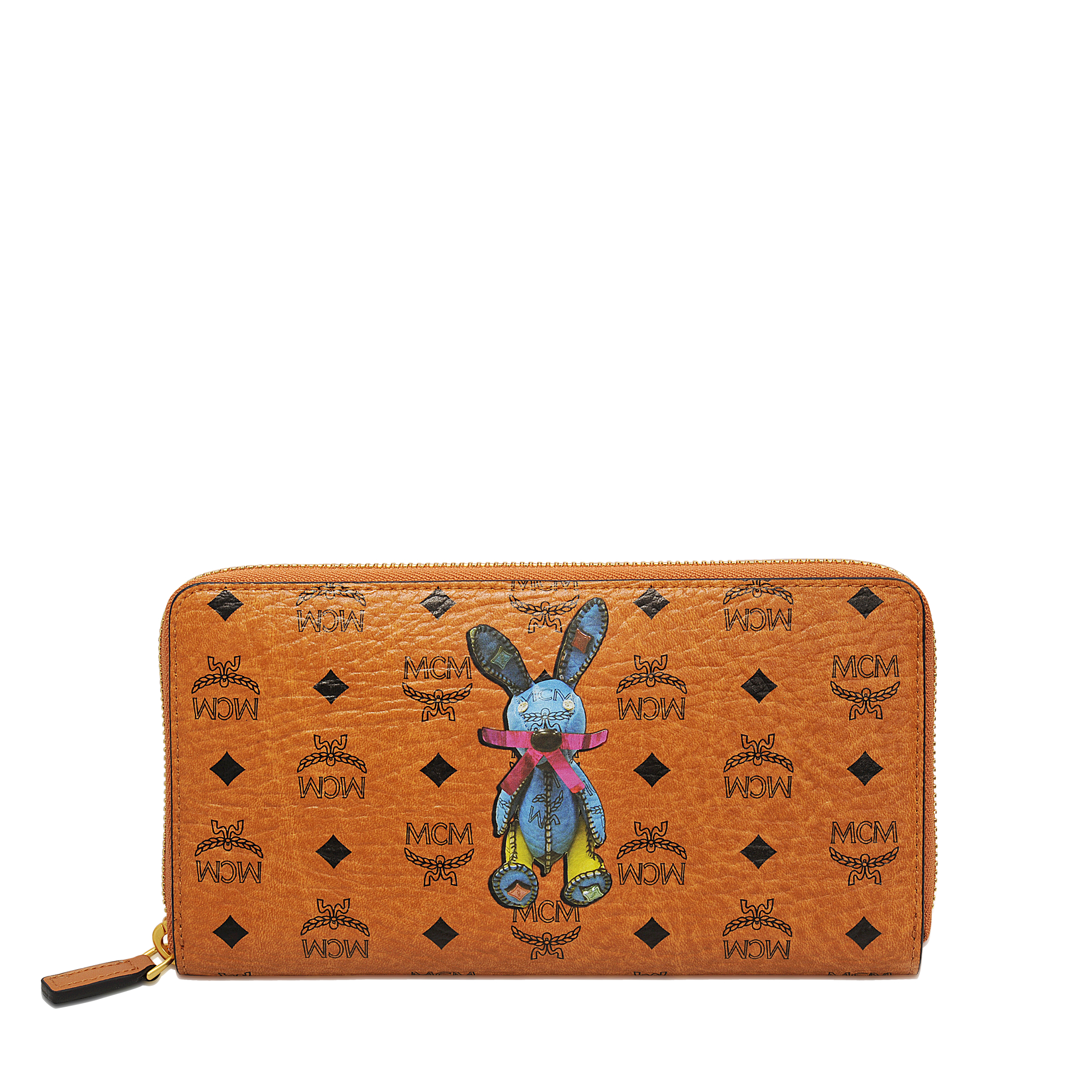 Mcm Long Zipped Rabbit Wallet in Orange | Lyst