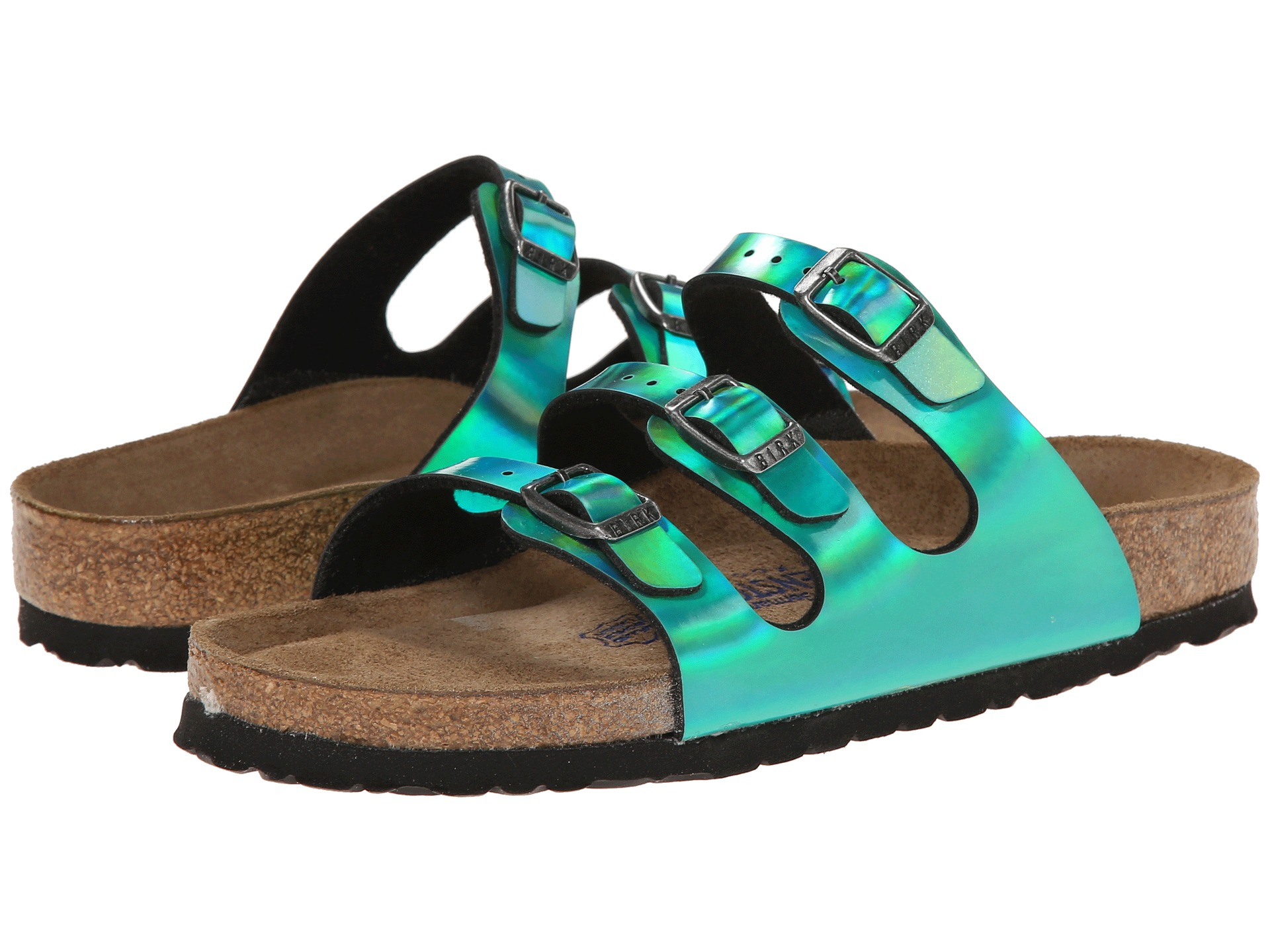 green birkenstocks women